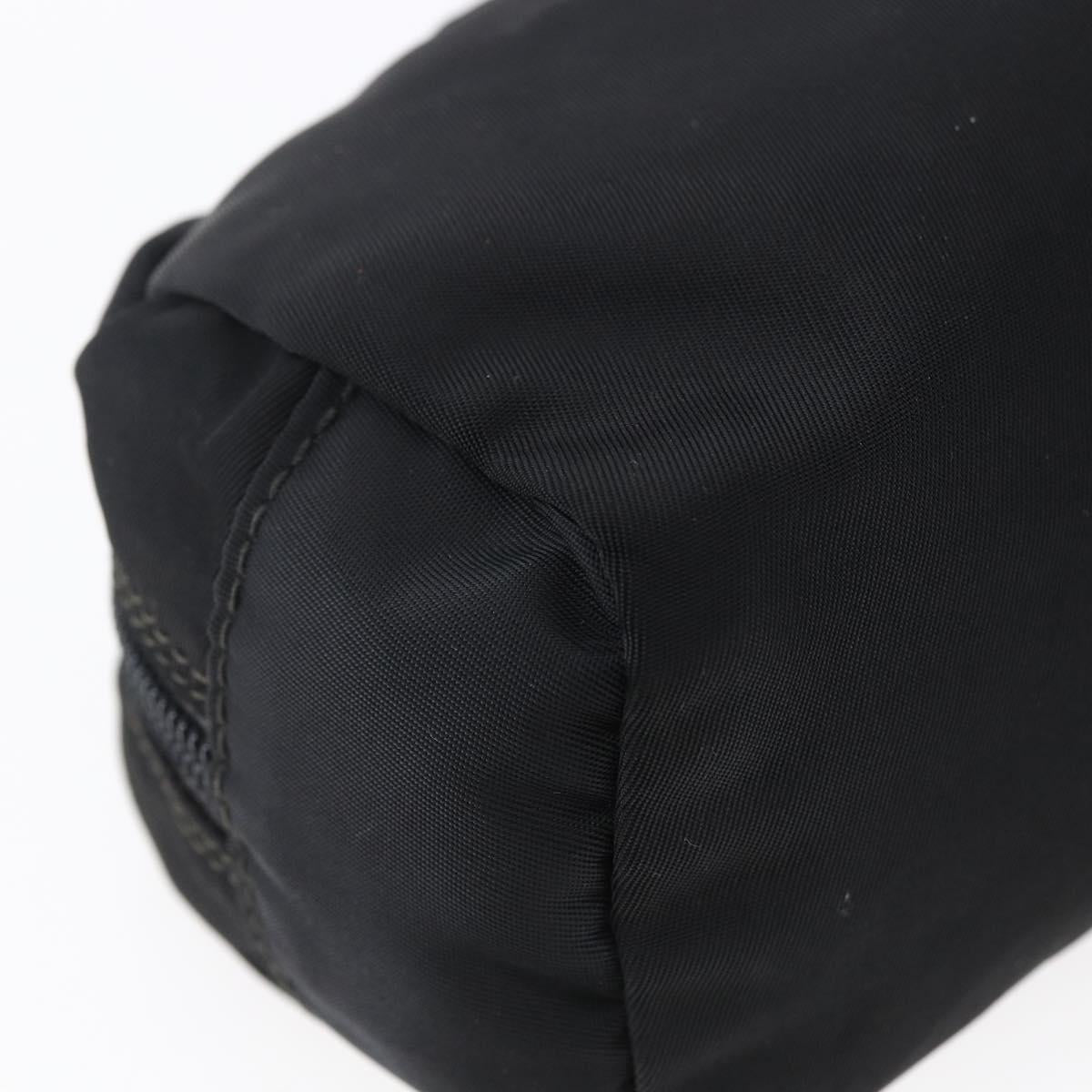 PRADA Pouch Nylon Black Silver Auth sw1697