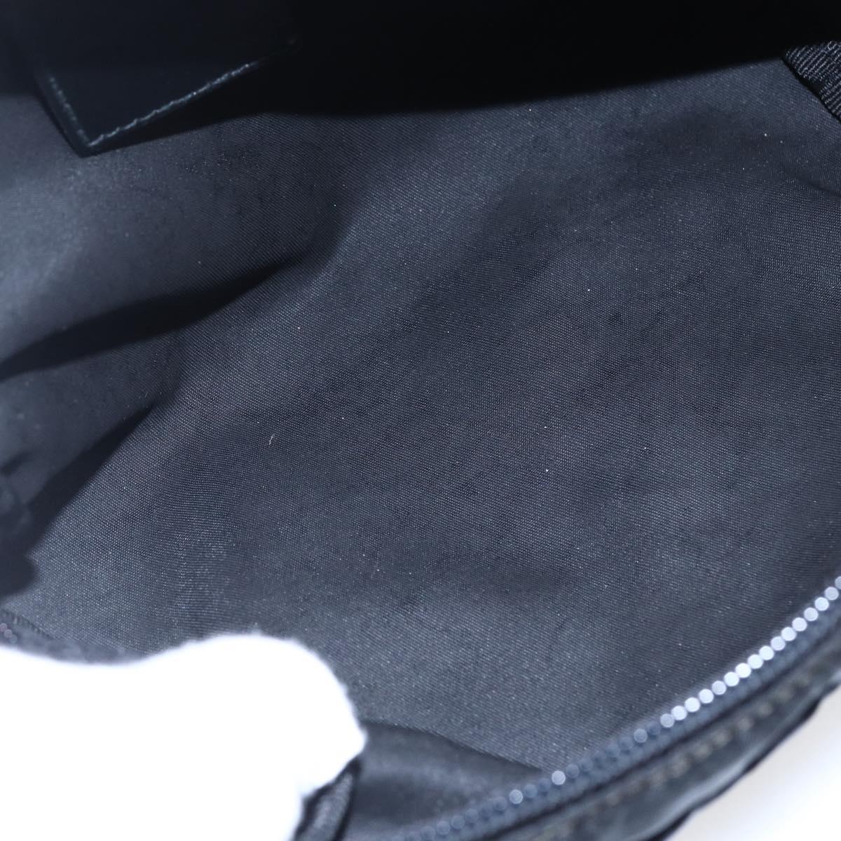 PRADA Pouch Nylon Black Silver Auth sw1697