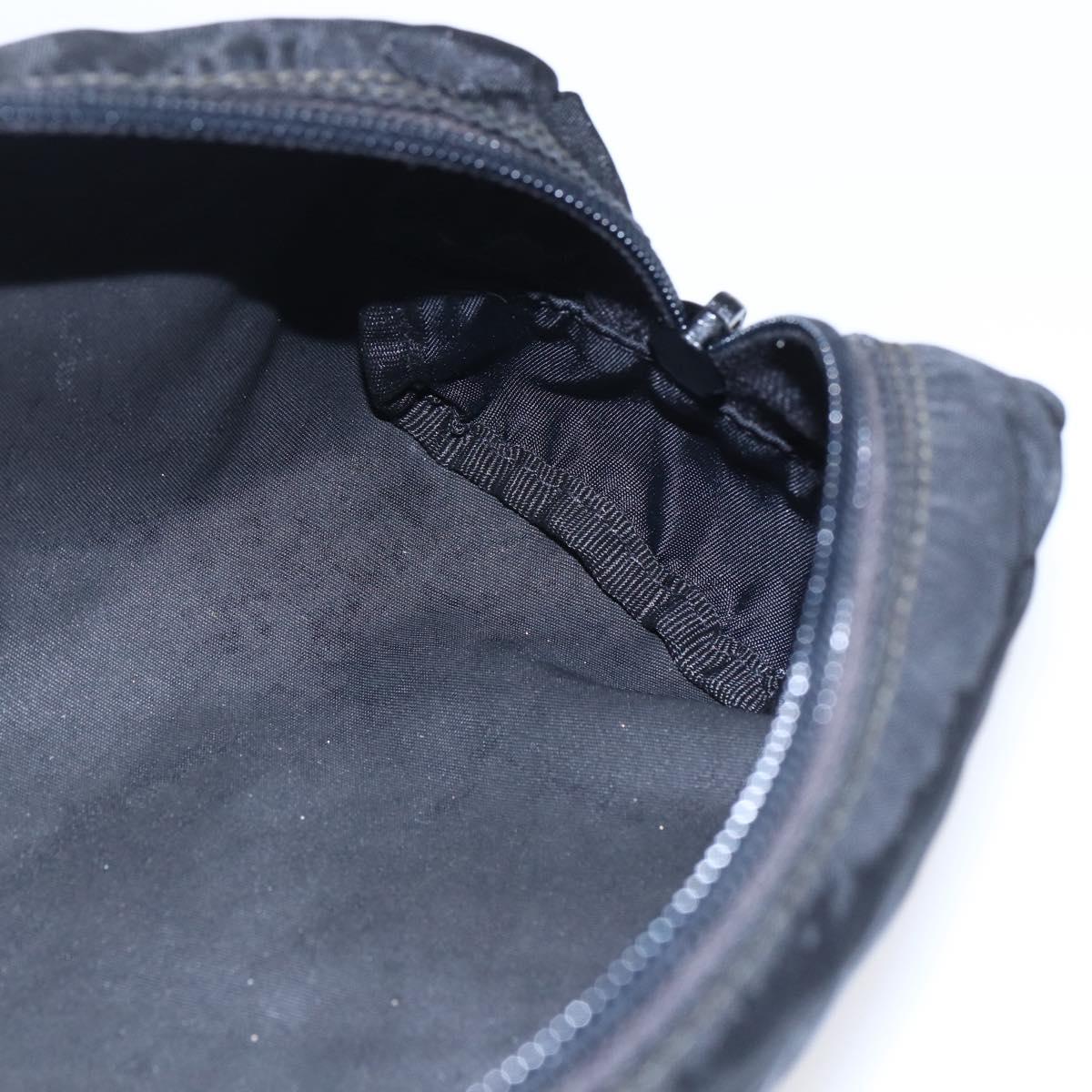 PRADA Pouch Nylon Black Silver Auth sw1697