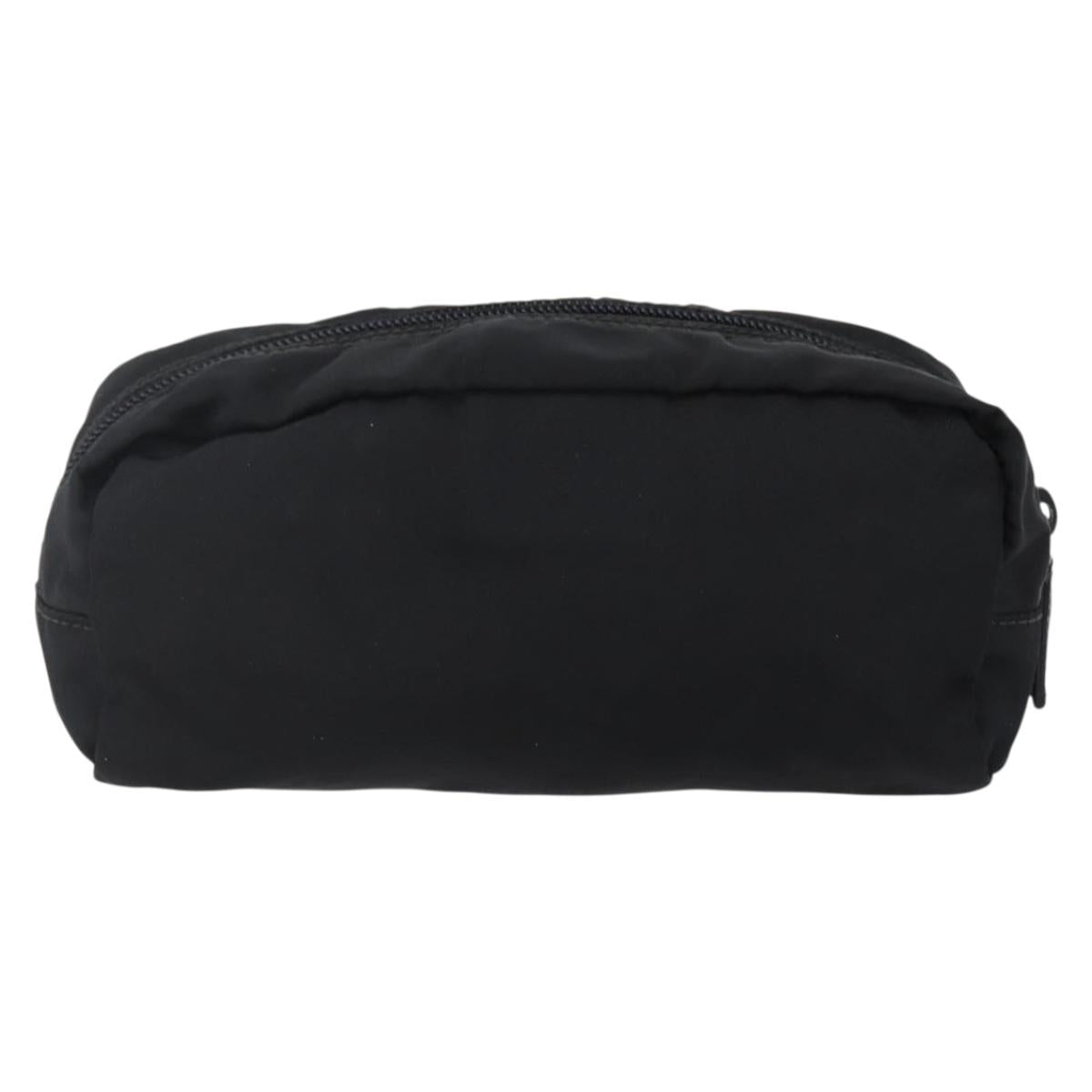 PRADA Pouch Nylon Black Silver Auth sw1697