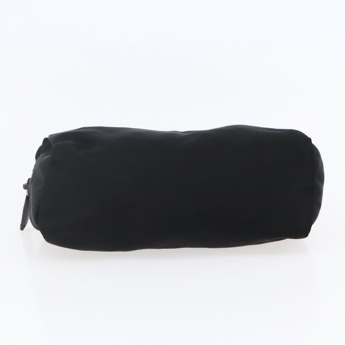 PRADA Pouch Nylon Black Silver Auth sw1697