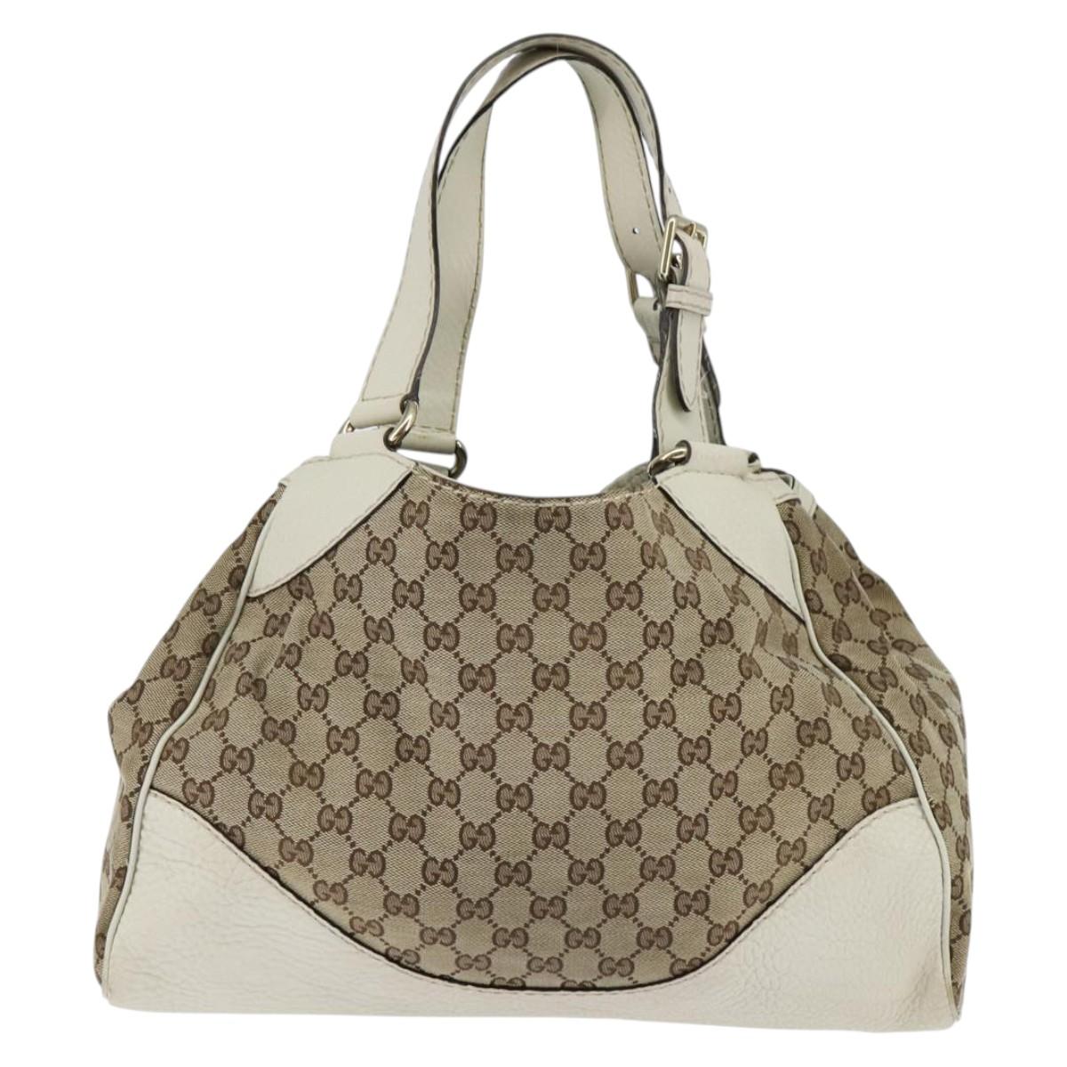 GUCCI GG Canvas Tote Bag Beige Gold 223972 Auth SW1704