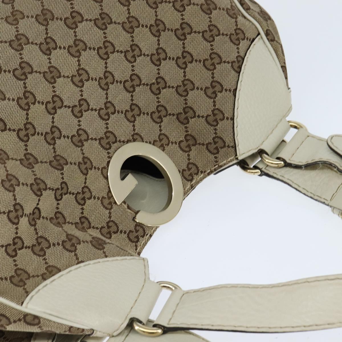 GUCCI GG Canvas Tote Bag Beige Gold 223972 Auth SW1704