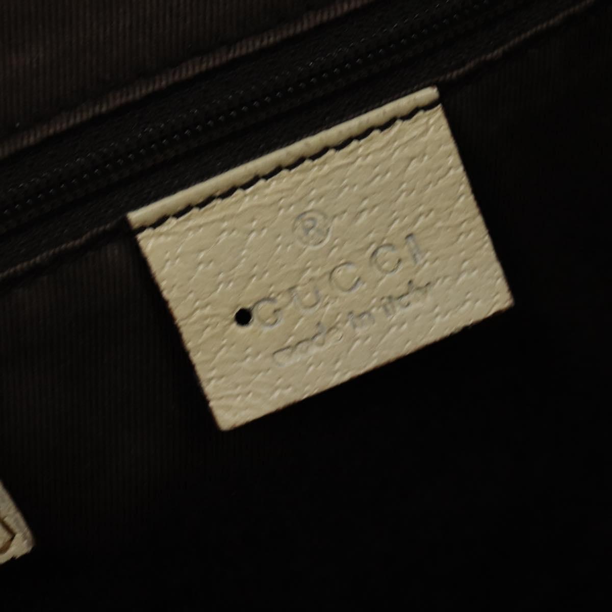 GUCCI GG Canvas Tote Bag Beige Silver 113017 Auth SW1705