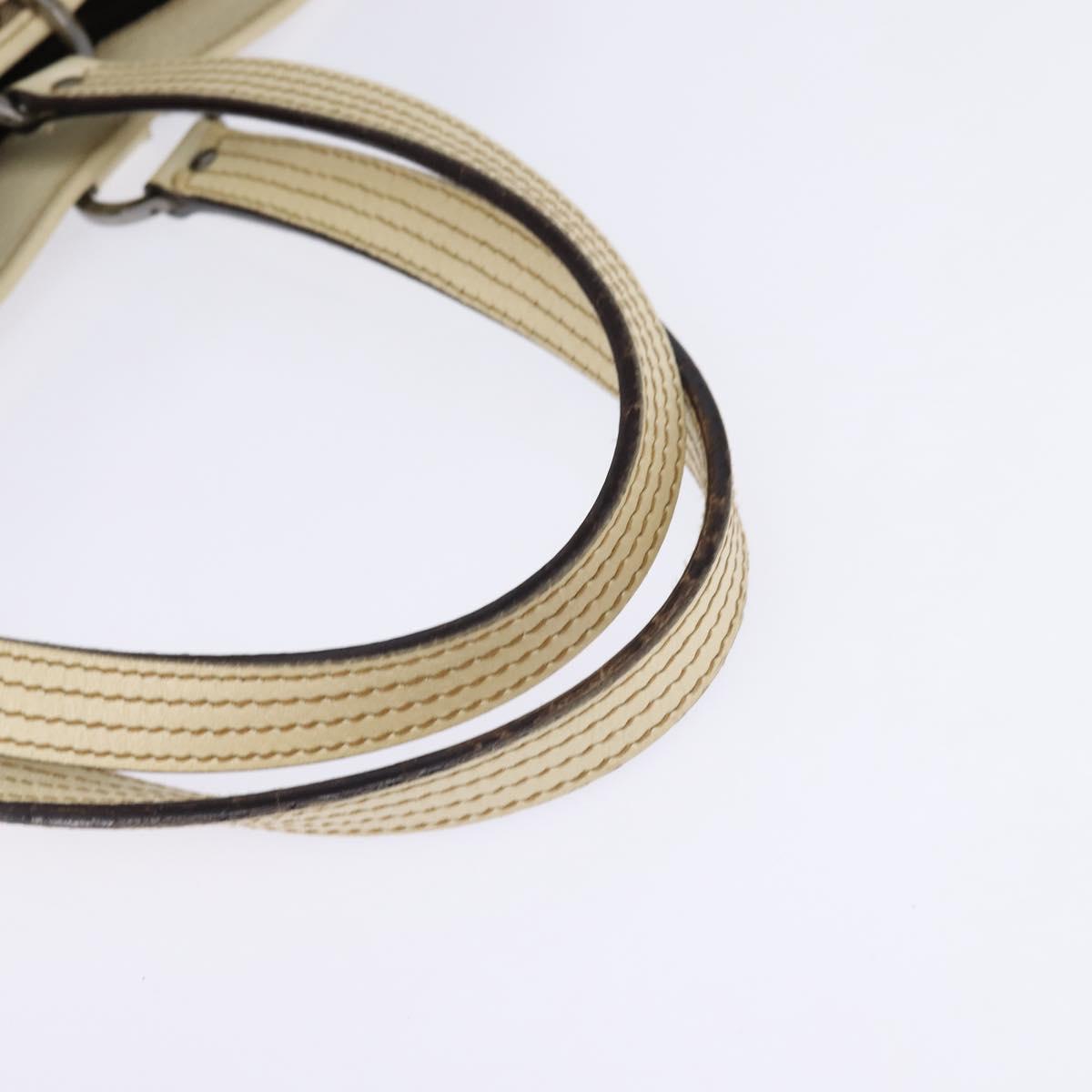 GUCCI GG Canvas Tote Bag Beige Silver 113017 Auth SW1705