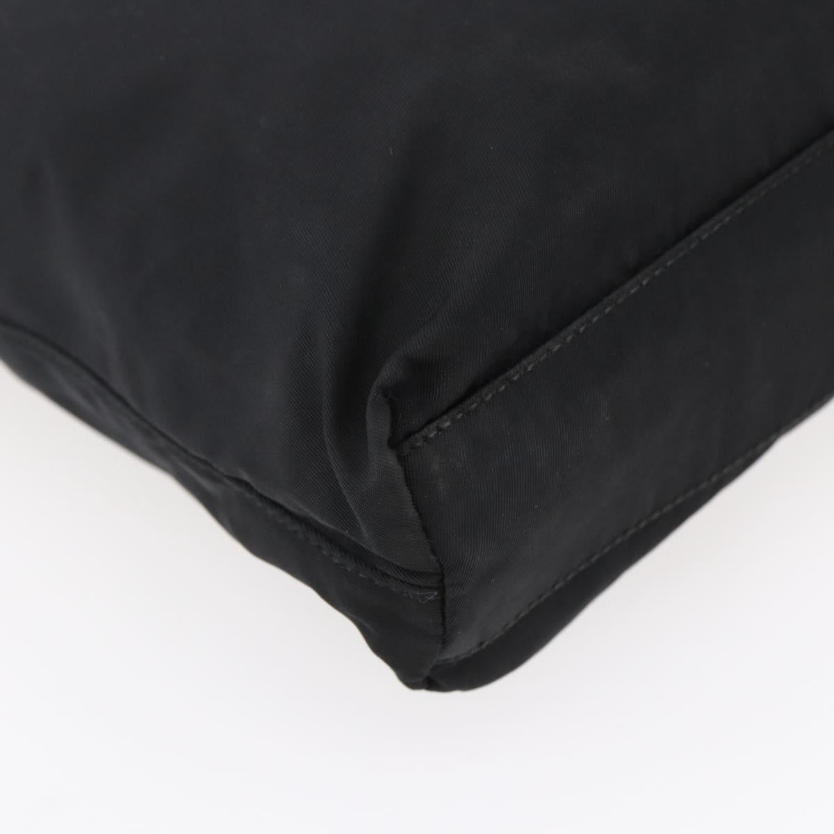 PRADA Tote Bag Nylon Black Silver Auth SW1710