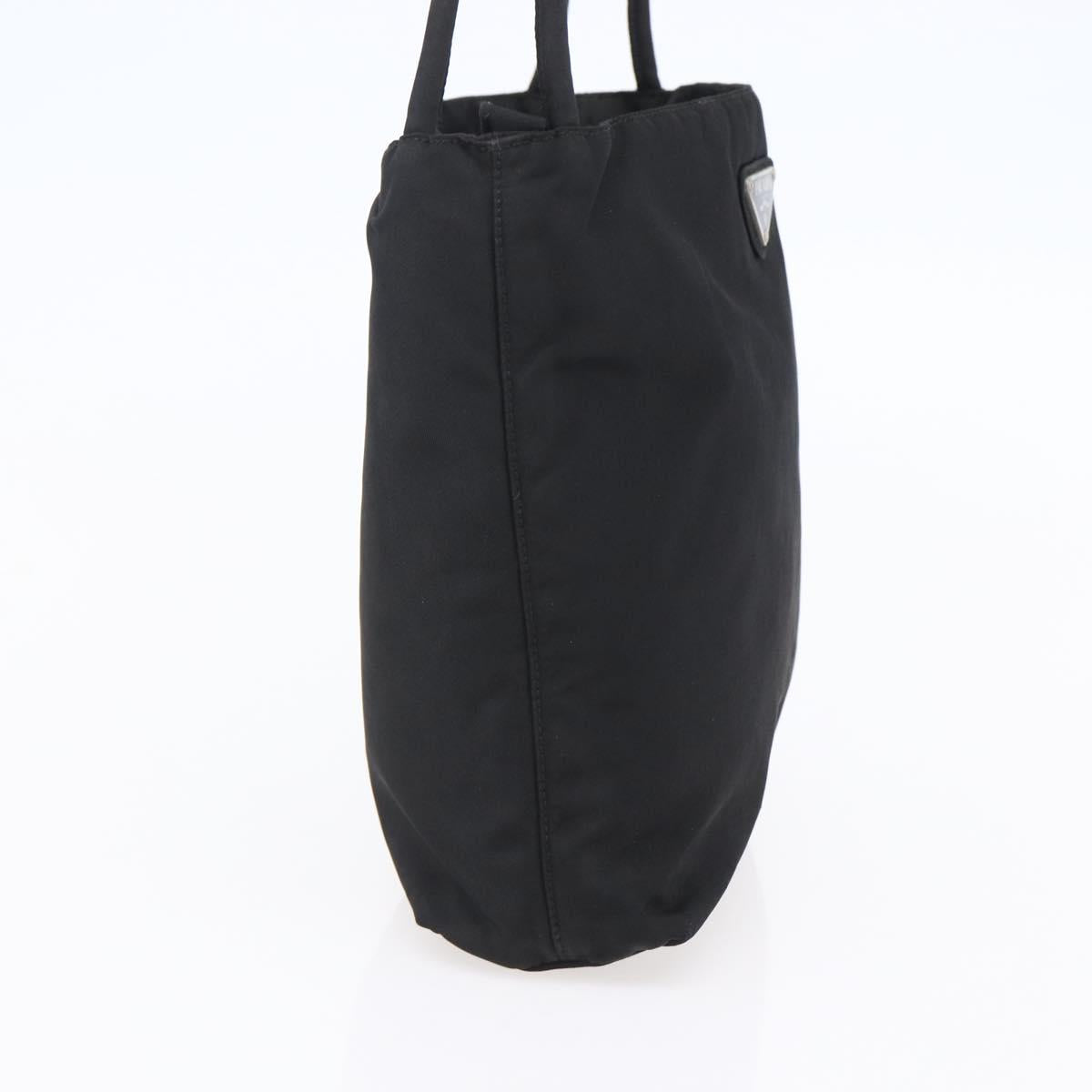 PRADA Tote Bag Nylon Black Silver Auth SW1710