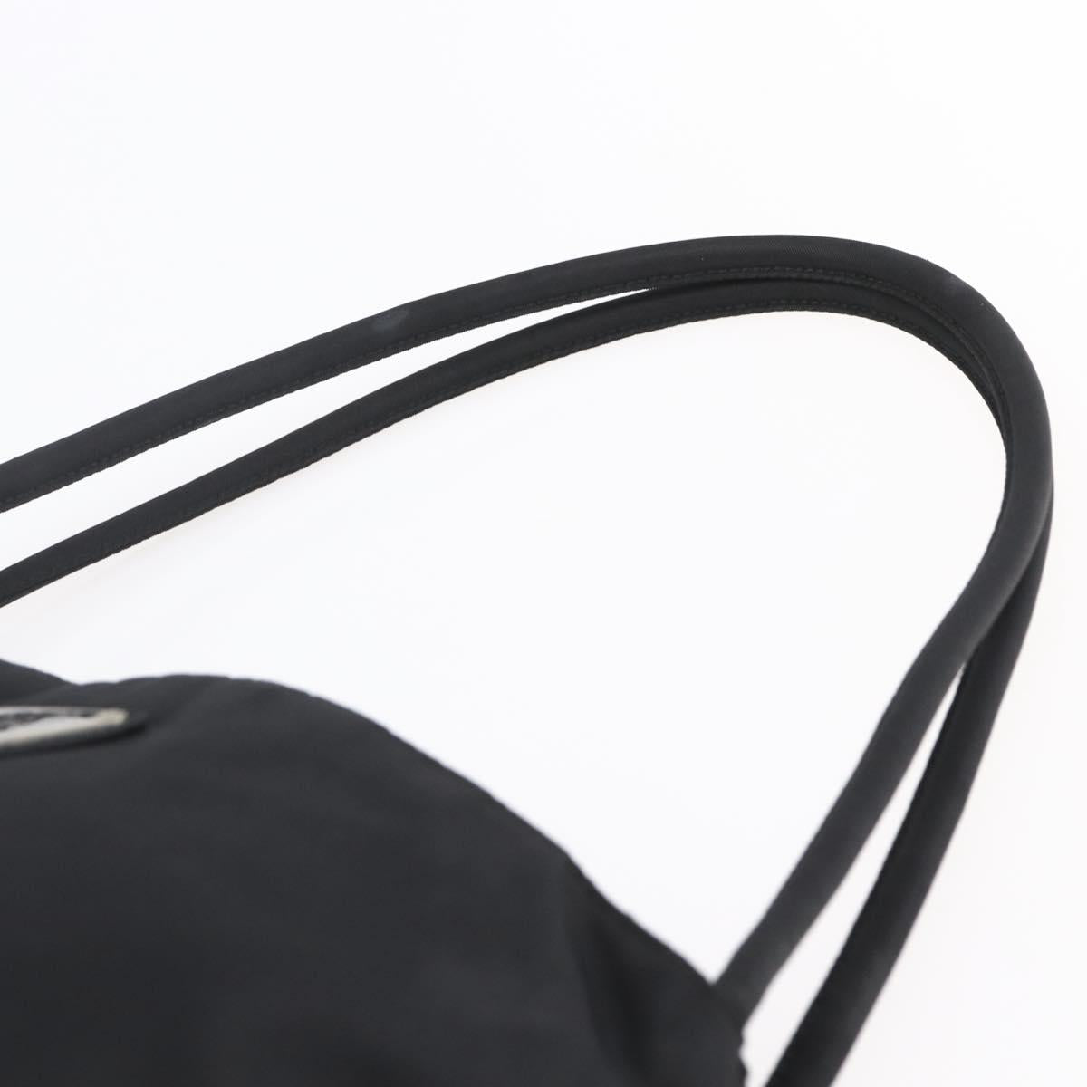 PRADA Tote Bag Nylon Black Silver Auth SW1710