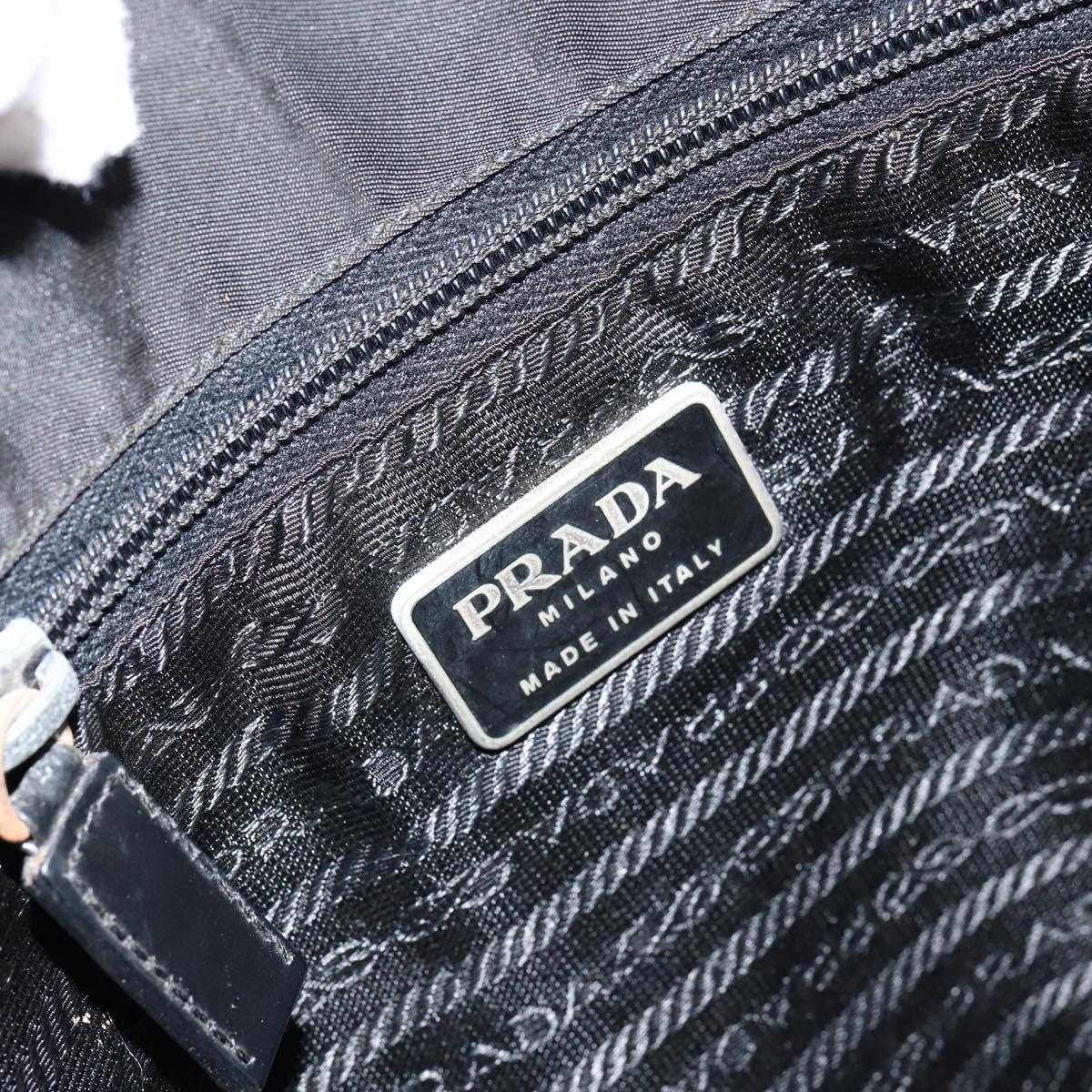 PRADA Shoulder Bag Nylon Black Silver Auth SW1711