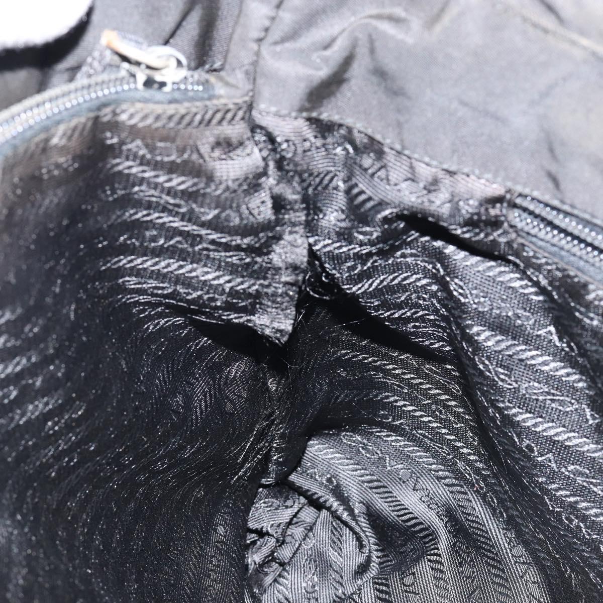 PRADA Shoulder Bag Nylon Black Silver Auth SW1711