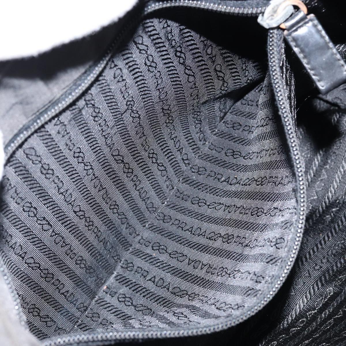 PRADA Shoulder Bag Nylon Black Silver Auth SW1711