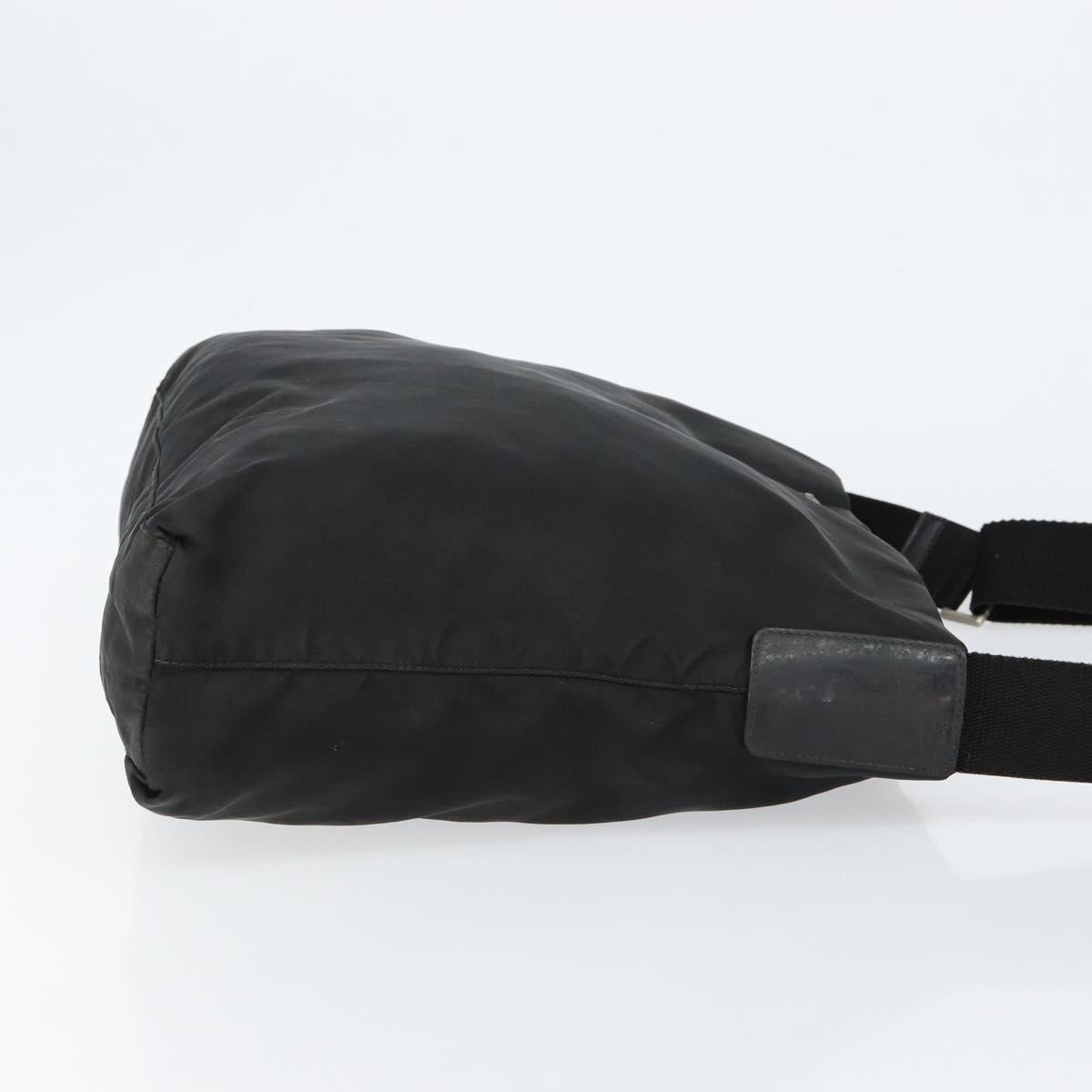 PRADA Shoulder Bag Nylon Black Silver Auth SW1711