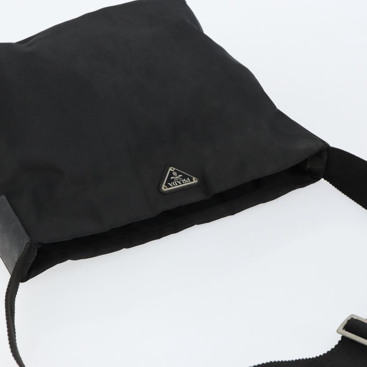PRADA Shoulder Bag Nylon Black Silver Auth SW1711