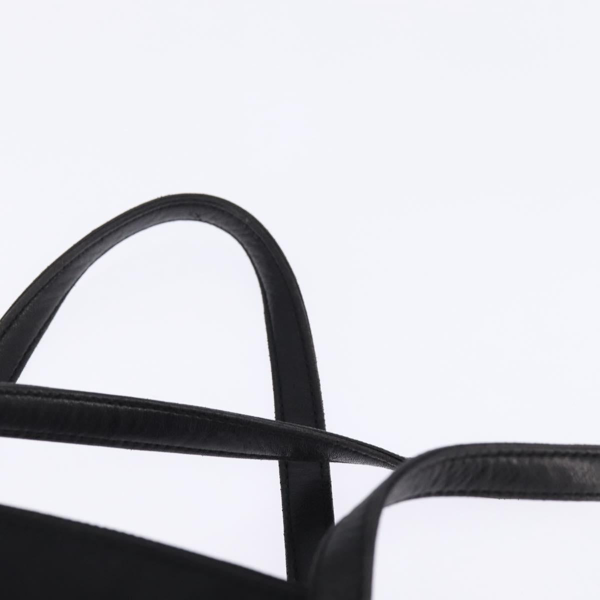 PRADA Hand Bag Nylon Leather Black Silver Auth SW1713