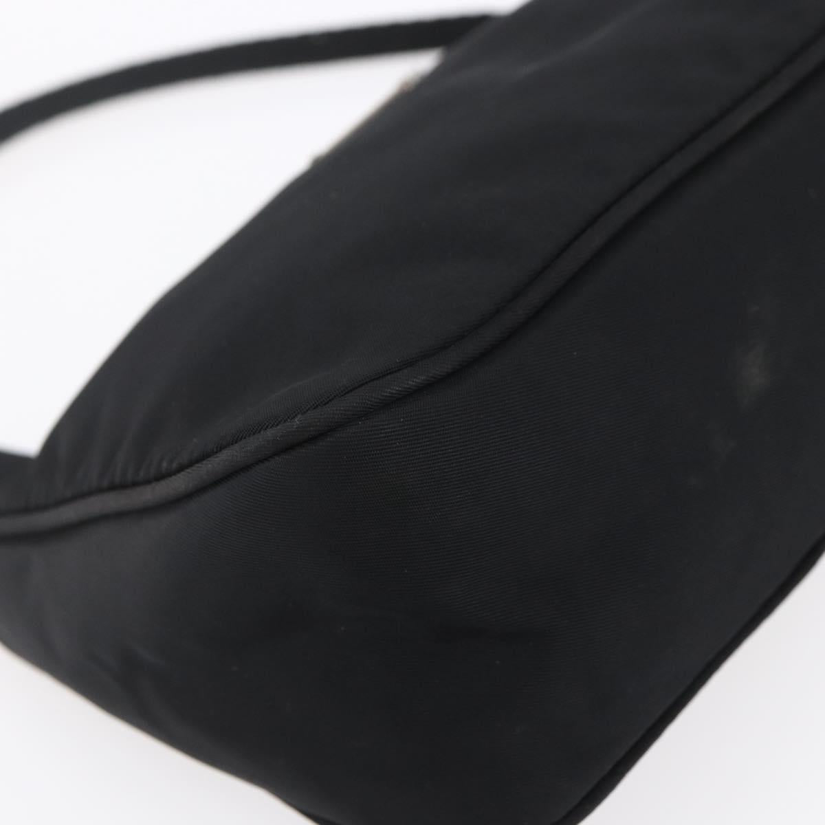 PRADA Accessory Pouch Nylon Black Silver Auth SW1714