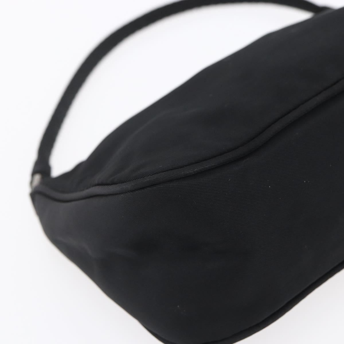 PRADA Accessory Pouch Nylon Black Silver Auth SW1714