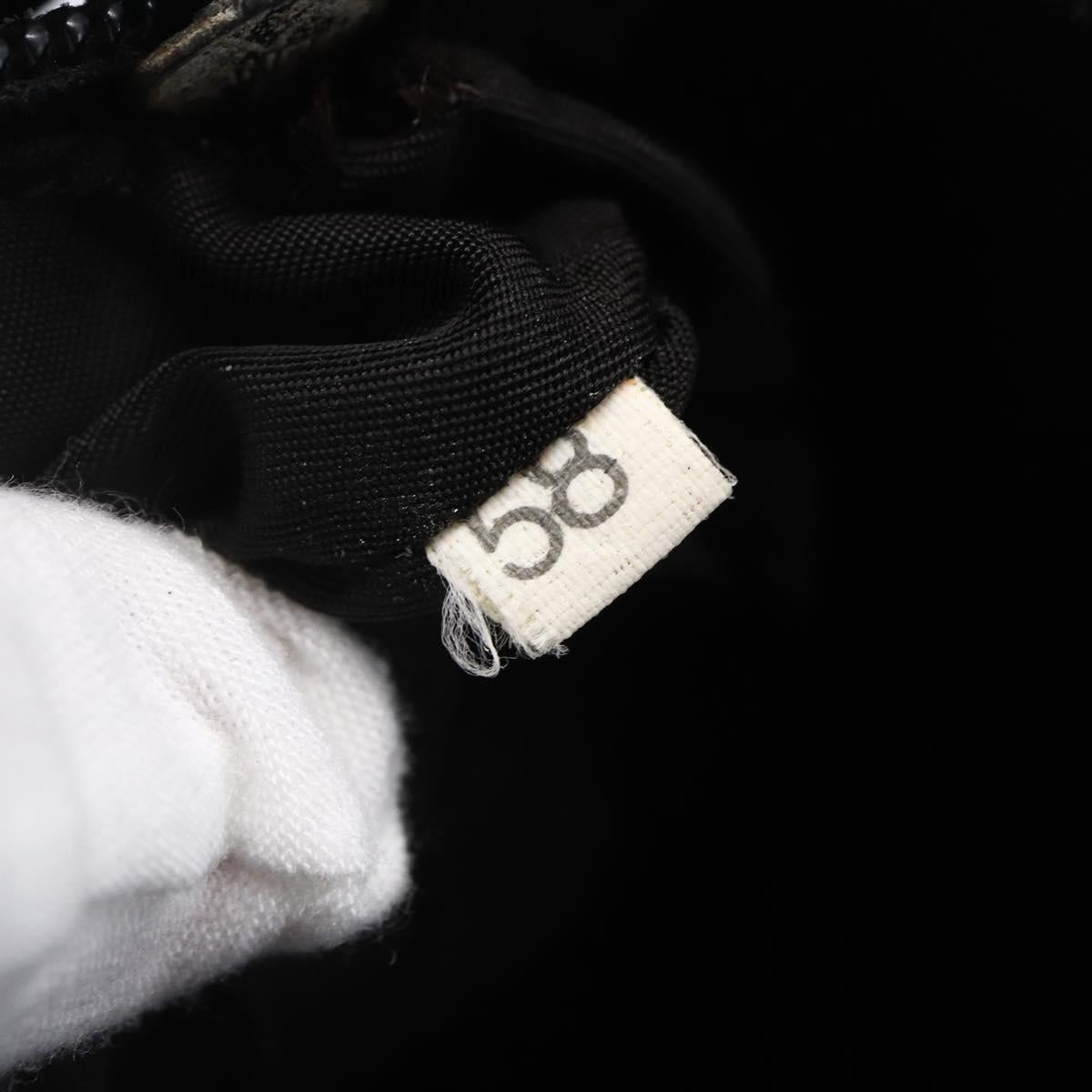 PRADA Accessory Pouch Nylon Black Silver Auth SW1714