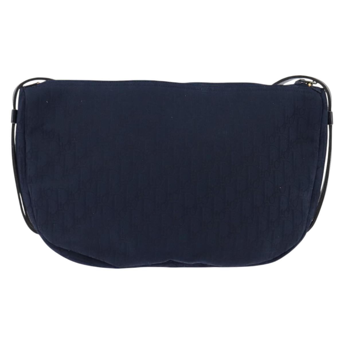 Christian Dior Trotter Canvas Shoulder Bag Navy Auth SW1716