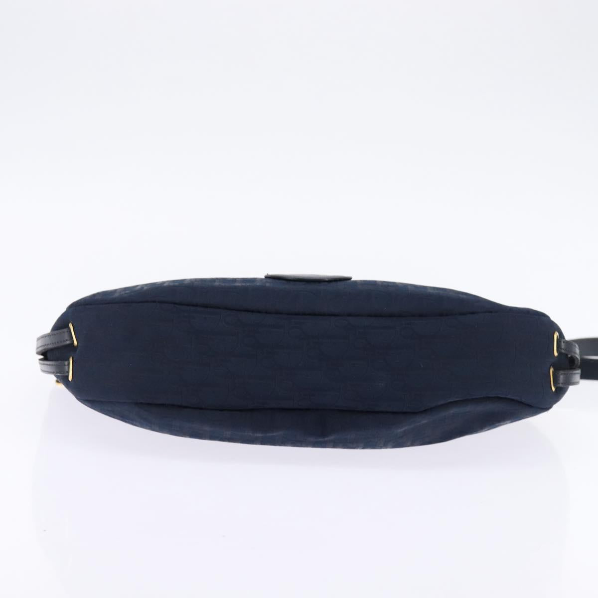 Christian Dior Trotter Canvas Shoulder Bag Navy Auth SW1716