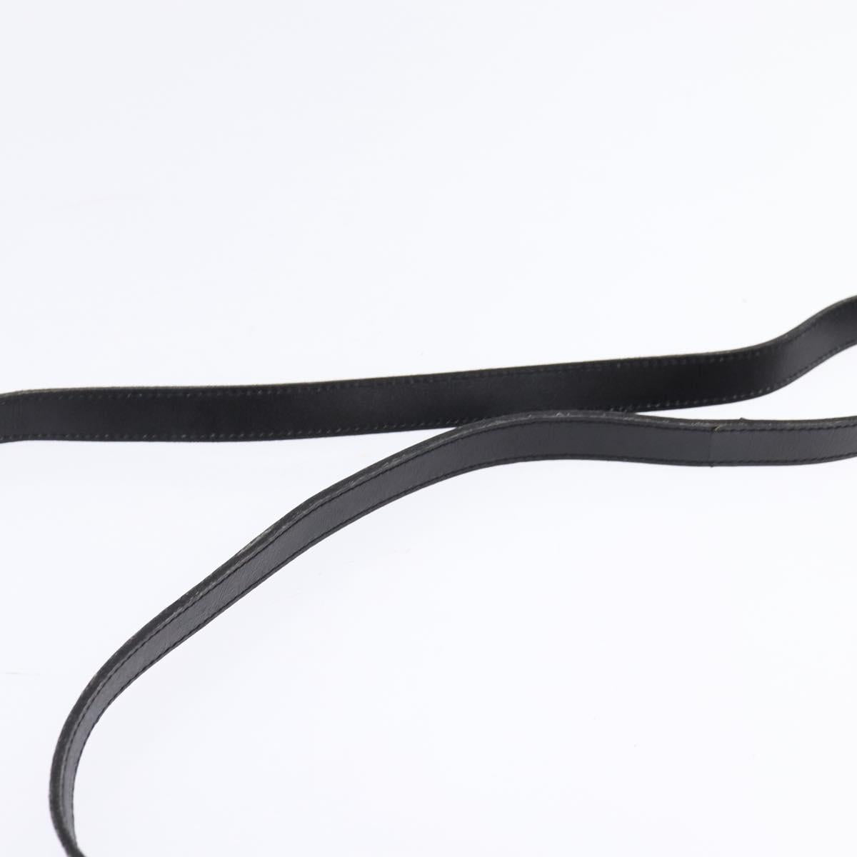 Christian Dior Trotter Canvas Shoulder Bag Black Gold Auth SW1717