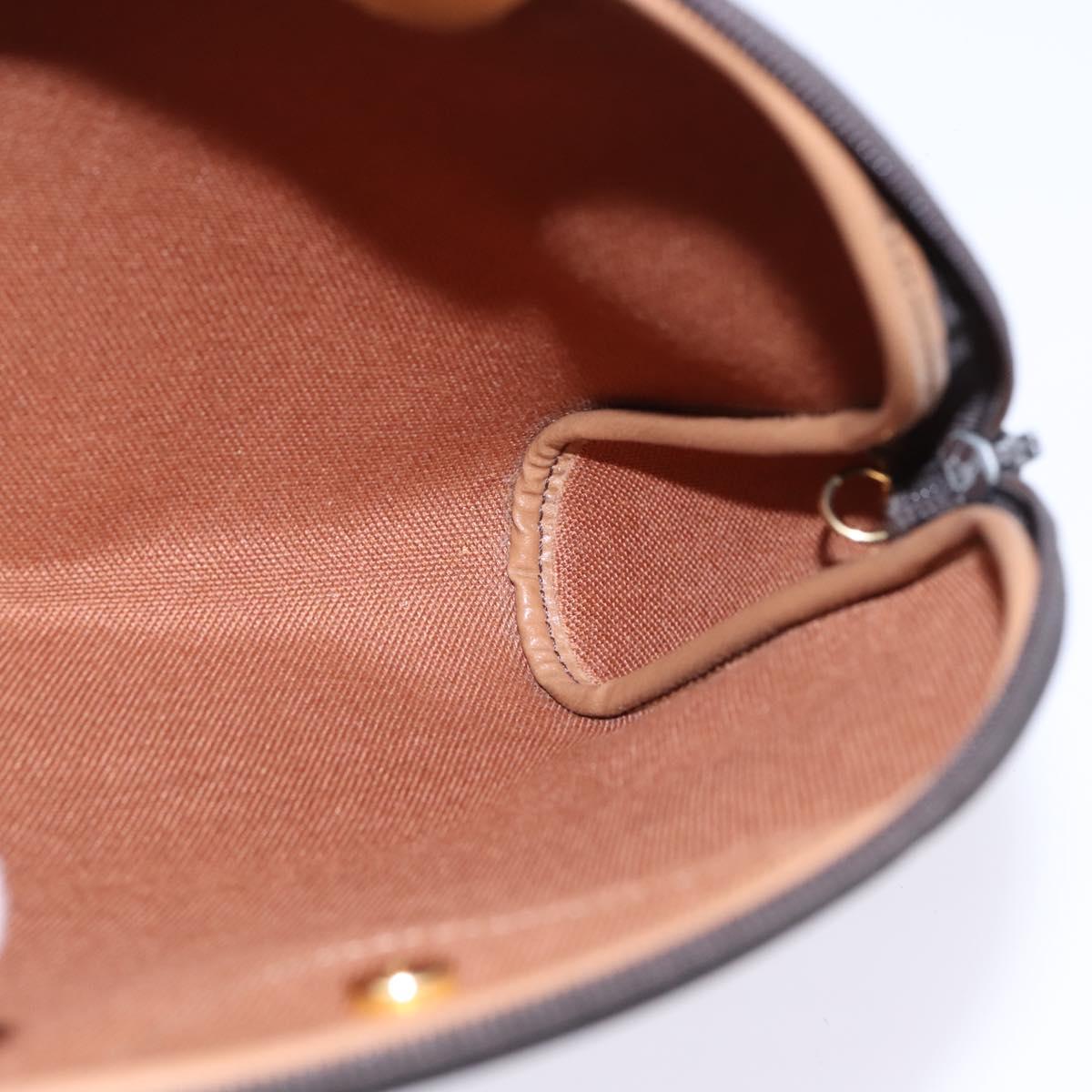 Christian Dior Honeycomb Canvas Chain Shoulder Bag PVC Black Gold Auth SW1718