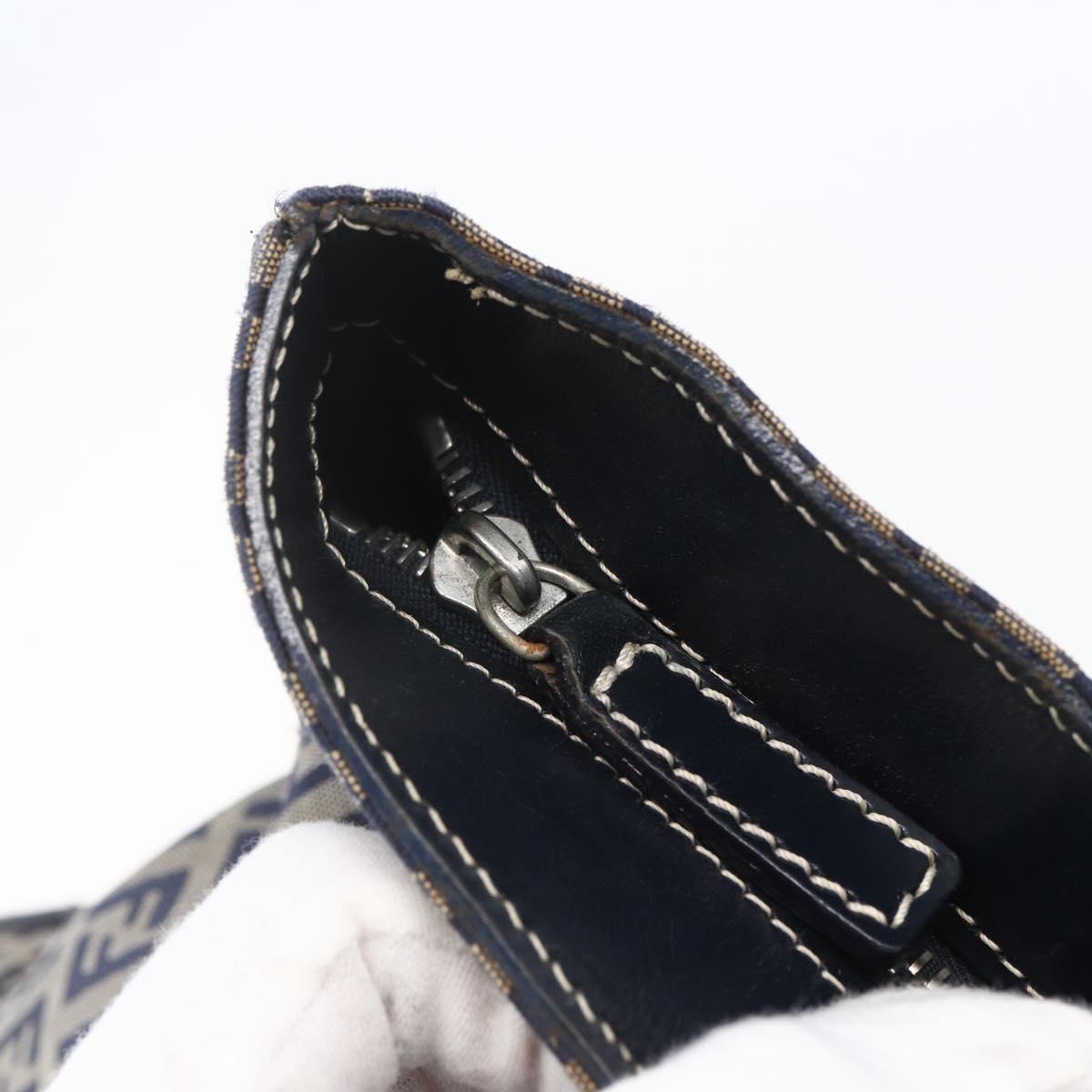 FENDI Zucchino Canvas Tote Bag Navy Auth SW1721