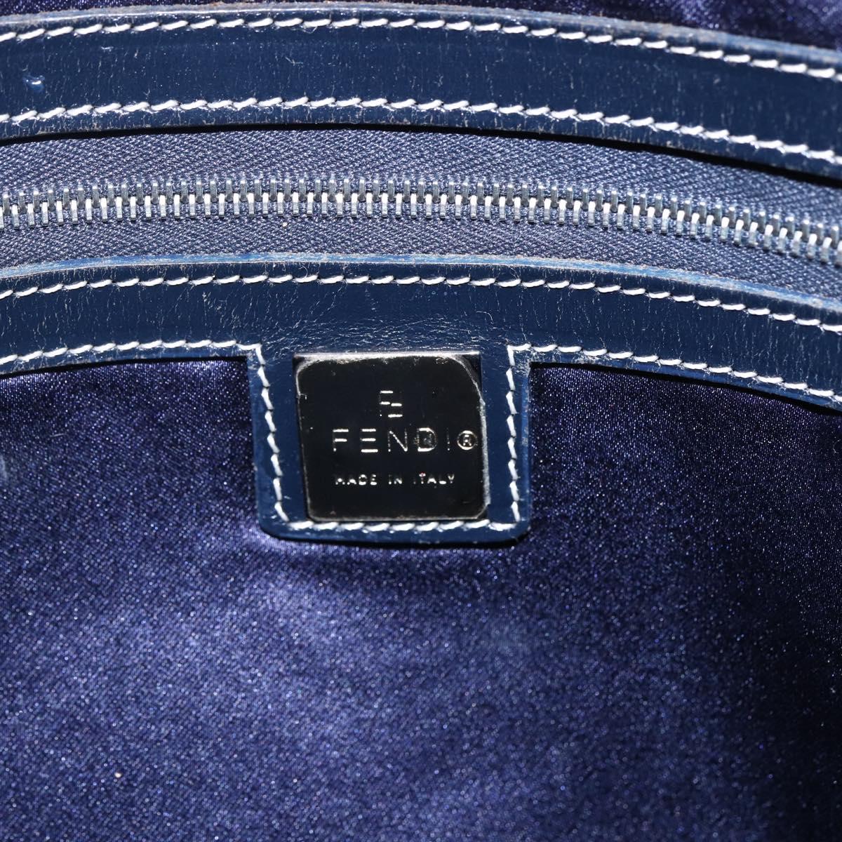 FENDI Zucchino Canvas Tote Bag Navy Auth SW1721