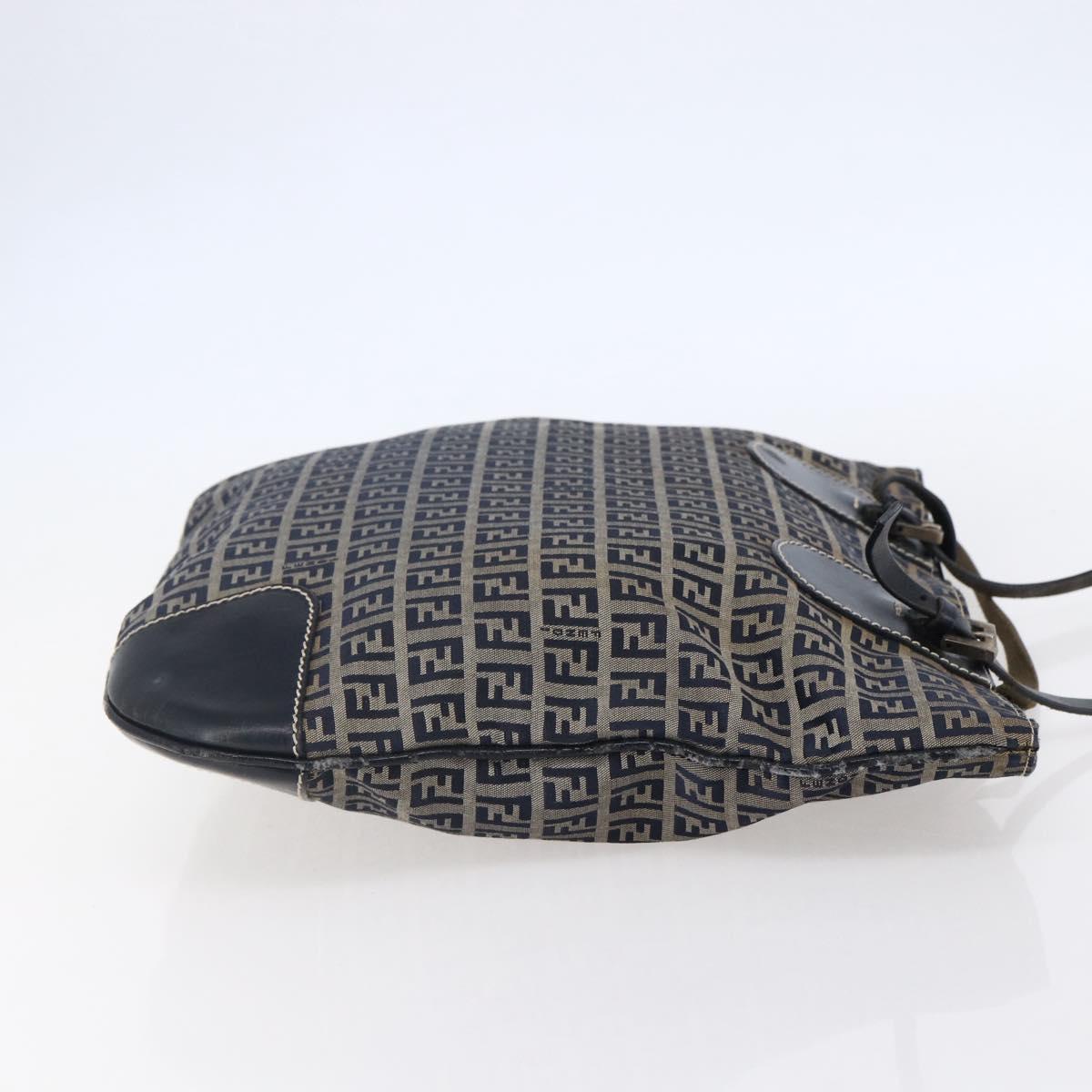 FENDI Zucchino Canvas Tote Bag Navy Auth SW1721