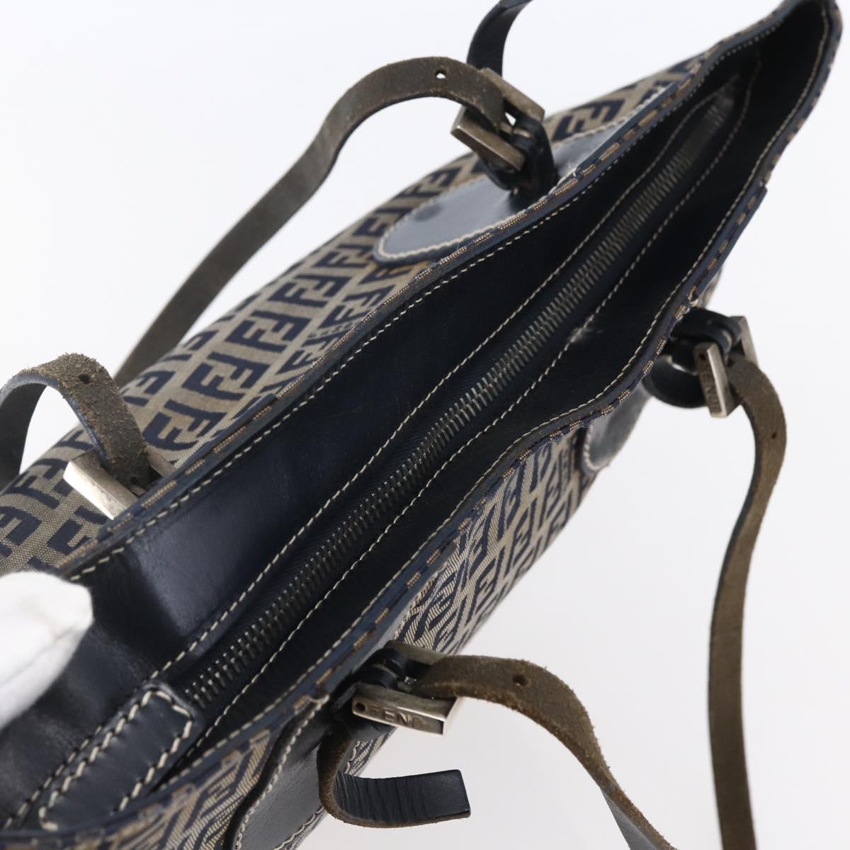 FENDI Zucchino Canvas Tote Bag Navy Auth SW1721