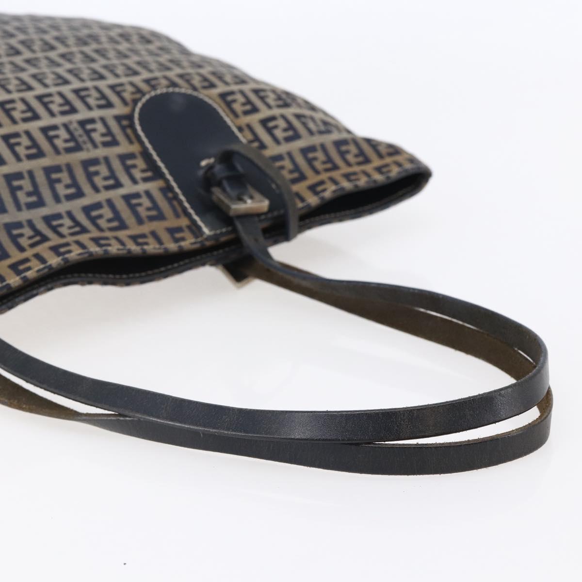 FENDI Zucchino Canvas Tote Bag Navy Auth SW1721
