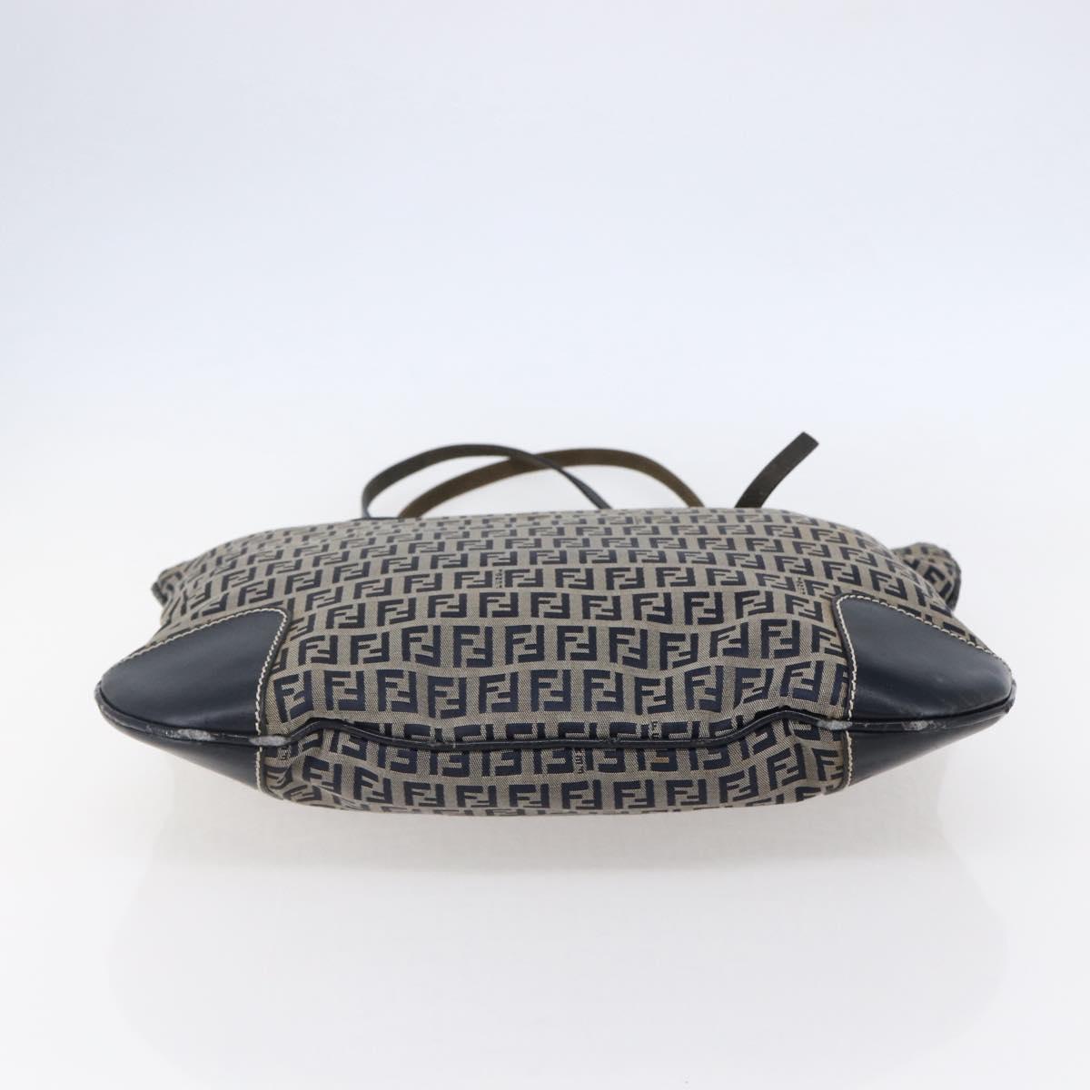 FENDI Zucchino Canvas Tote Bag Navy Auth SW1721