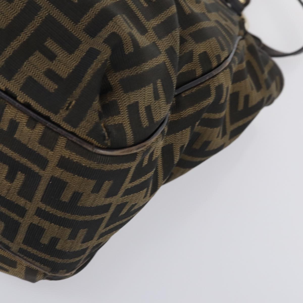 FENDI Zucca Canvas Tote Bag PVC Black Brown gold Auth SW1722