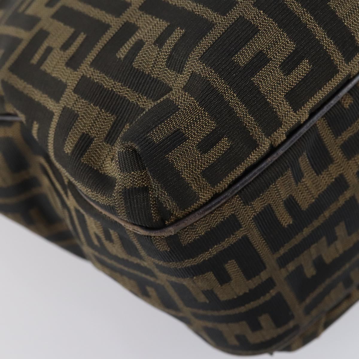 FENDI Zucca Canvas Tote Bag PVC Black Brown gold Auth SW1722