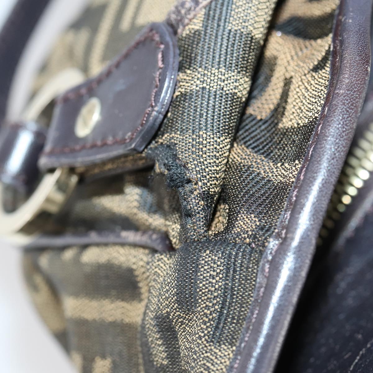 FENDI Zucca Canvas Tote Bag PVC Black Brown gold Auth SW1722