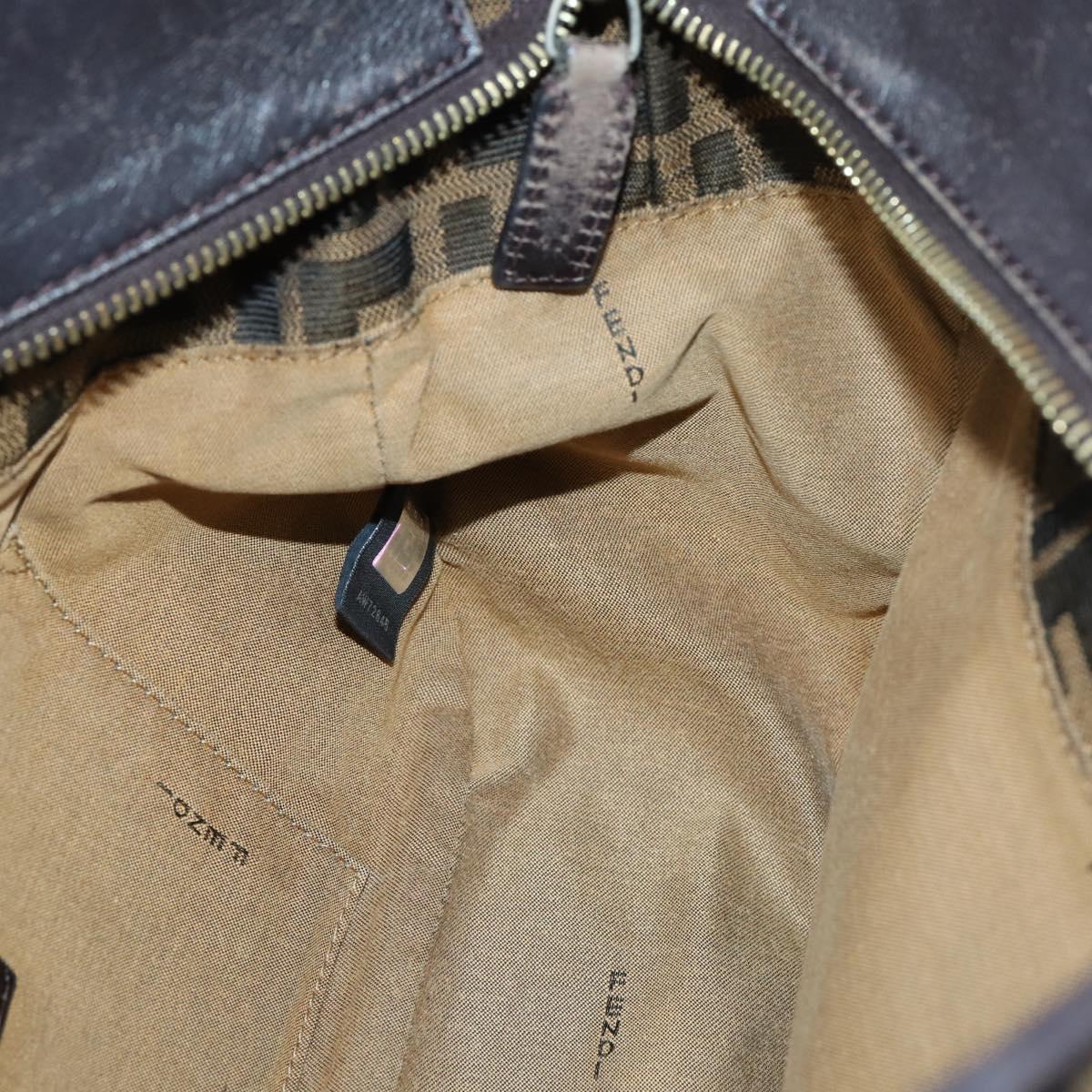 FENDI Zucca Canvas Tote Bag PVC Black Brown gold Auth SW1722