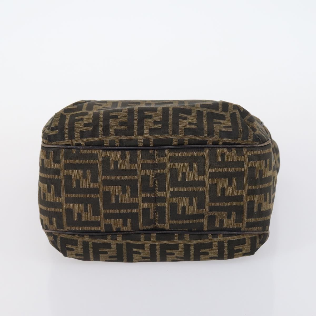 FENDI Zucca Canvas Tote Bag PVC Black Brown gold Auth SW1722