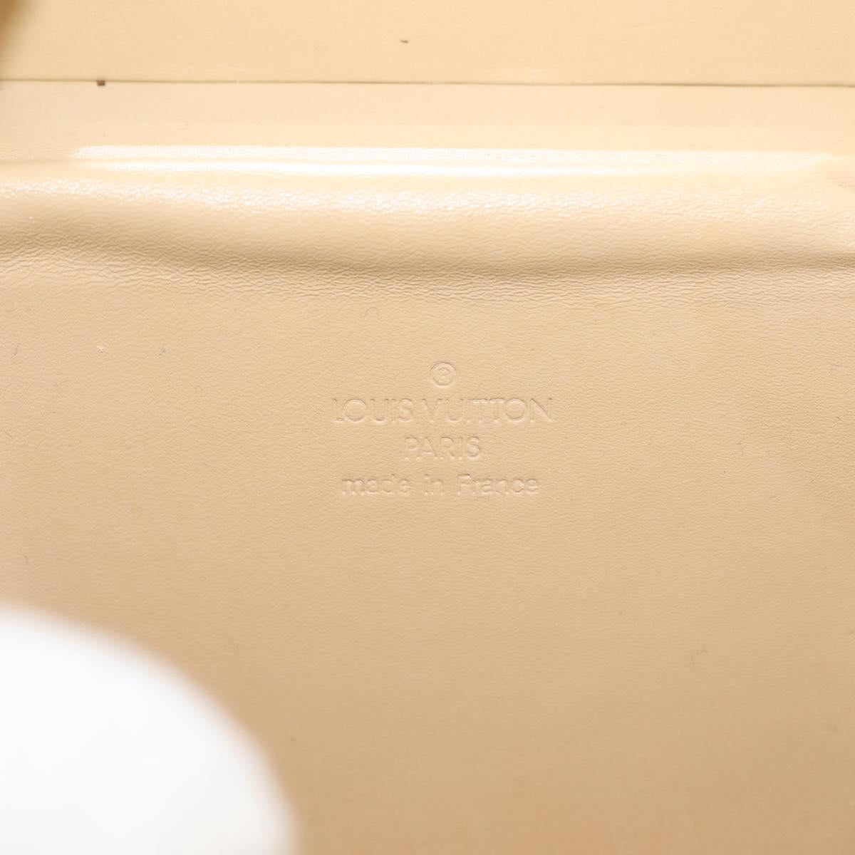 LOUIS VUITTON Monogram Vernis Bleecker Cosmetic Pouch Beige M91002 Auth SW1727