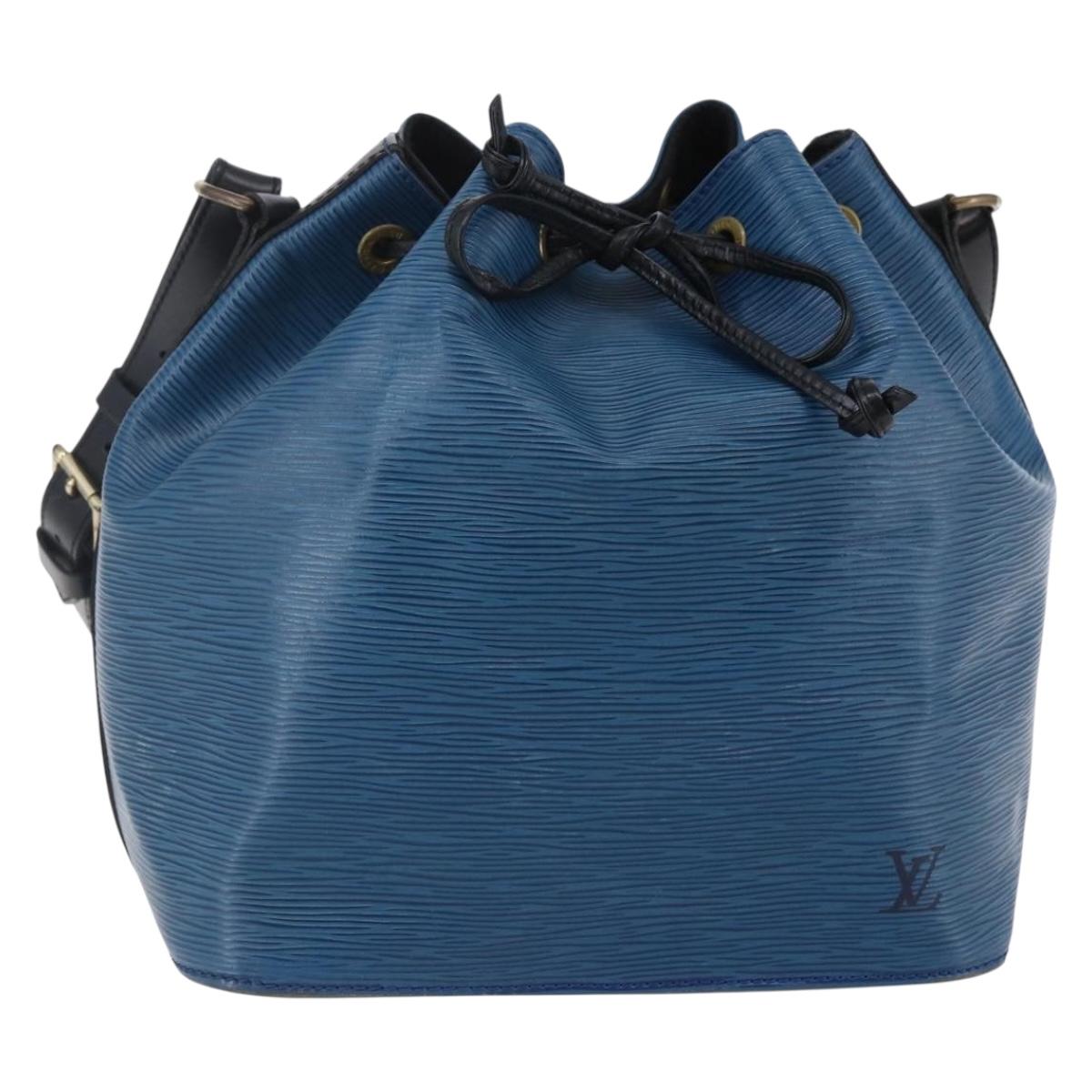 LOUIS VUITTON Epi Petit Noe Shoulder Bag By Color Black Blue M44152 Auth SW1729