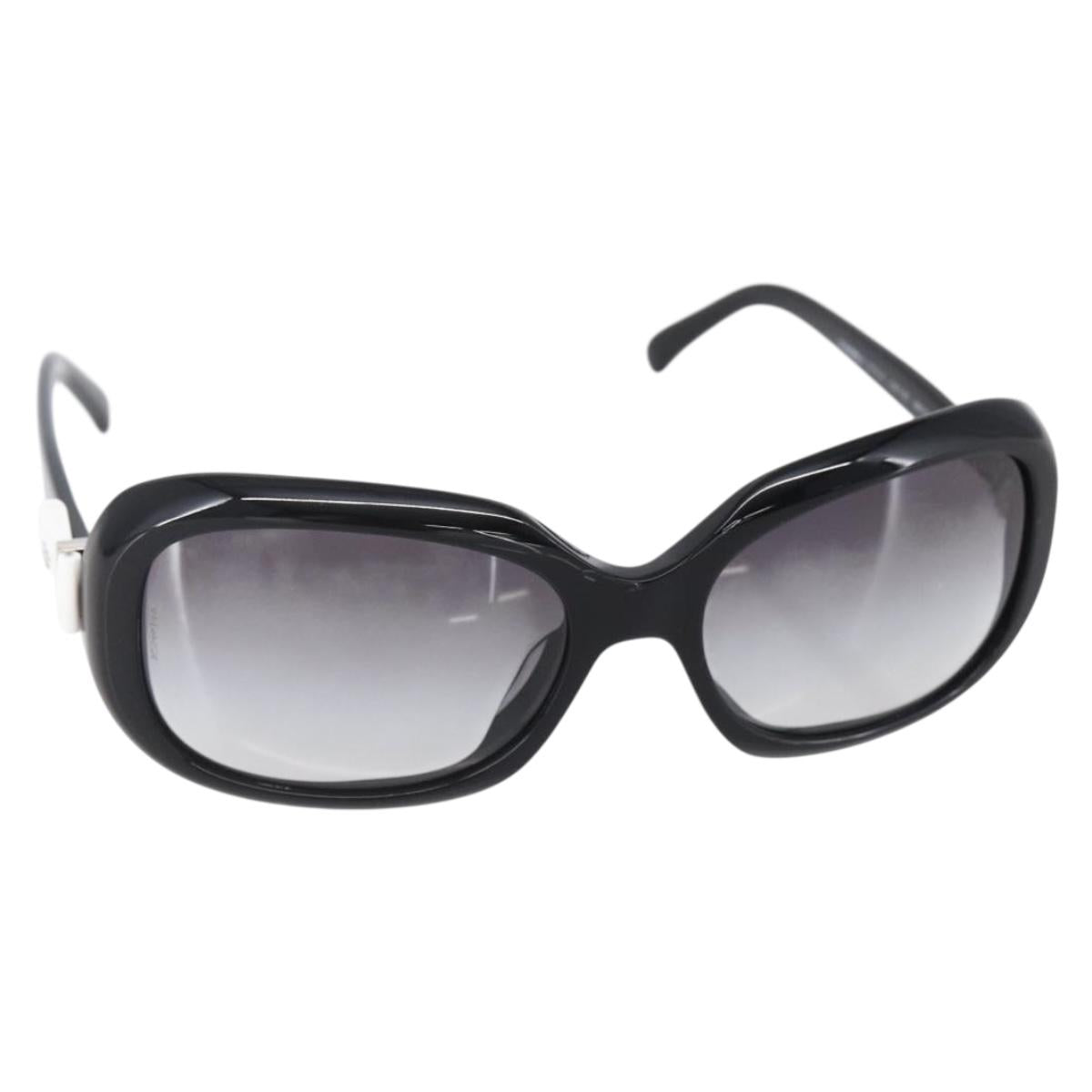 CHANEL COCO Mark Ribbon Sunglasses plastic Black 5170-A CC Auth SW1743V