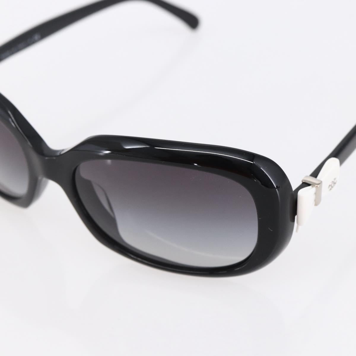 CHANEL COCO Mark Ribbon Sunglasses plastic Black 5170-A CC Auth SW1743V