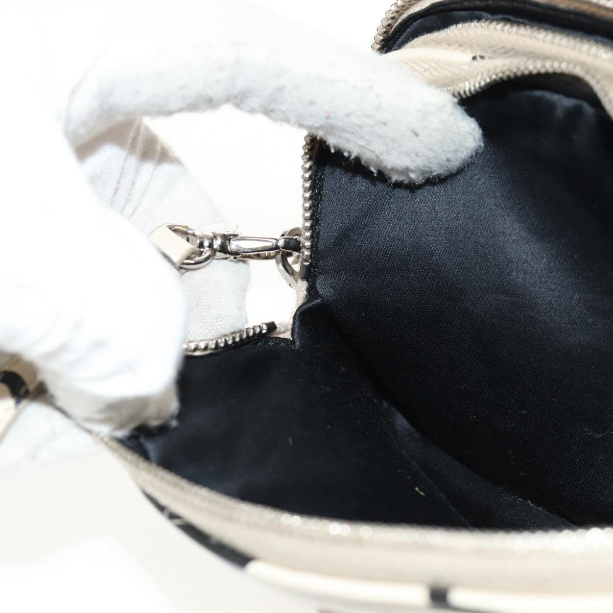 Miu Miu Shoulder Bag Leather Beige Silver Auth SW1747V