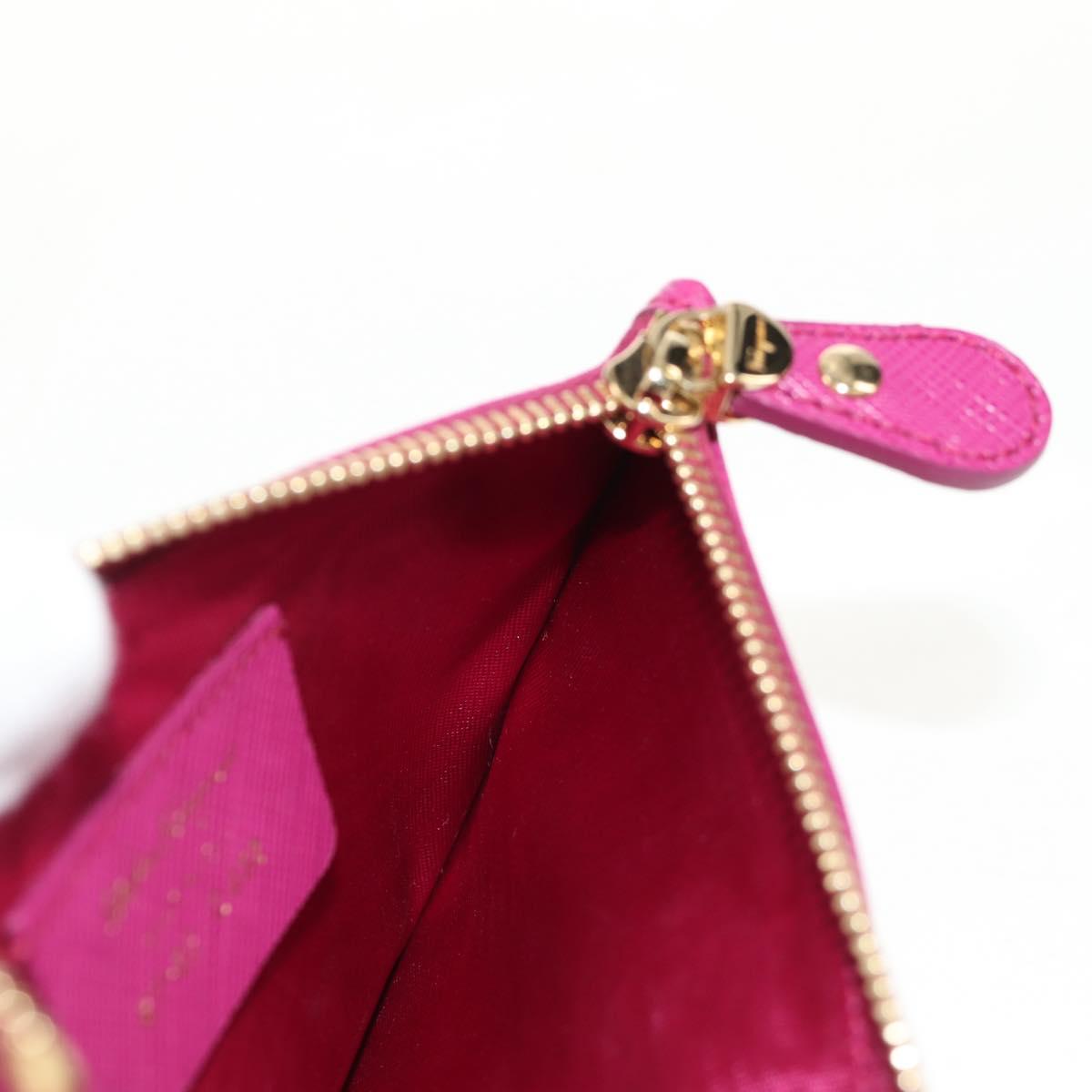 Salvatore Ferragamo Compact Wallet Vala Wallet Leather Purple Gold Auth SW1752V