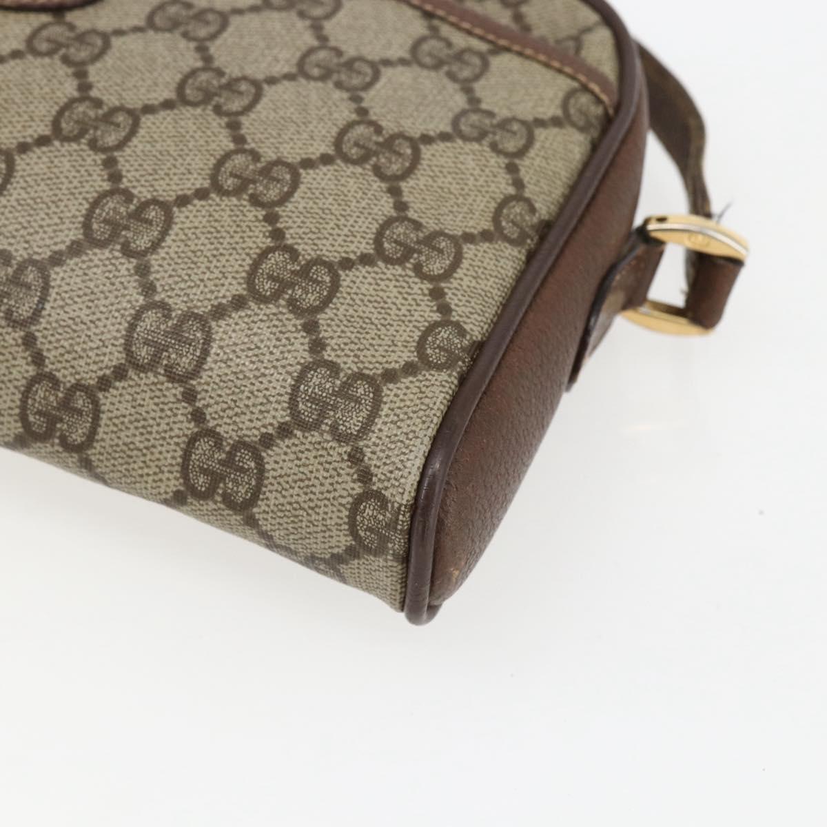 GUCCI GG Supreme Shoulder Bag PVC Beige Gold 001 58 6594 4023 Auth SW1755