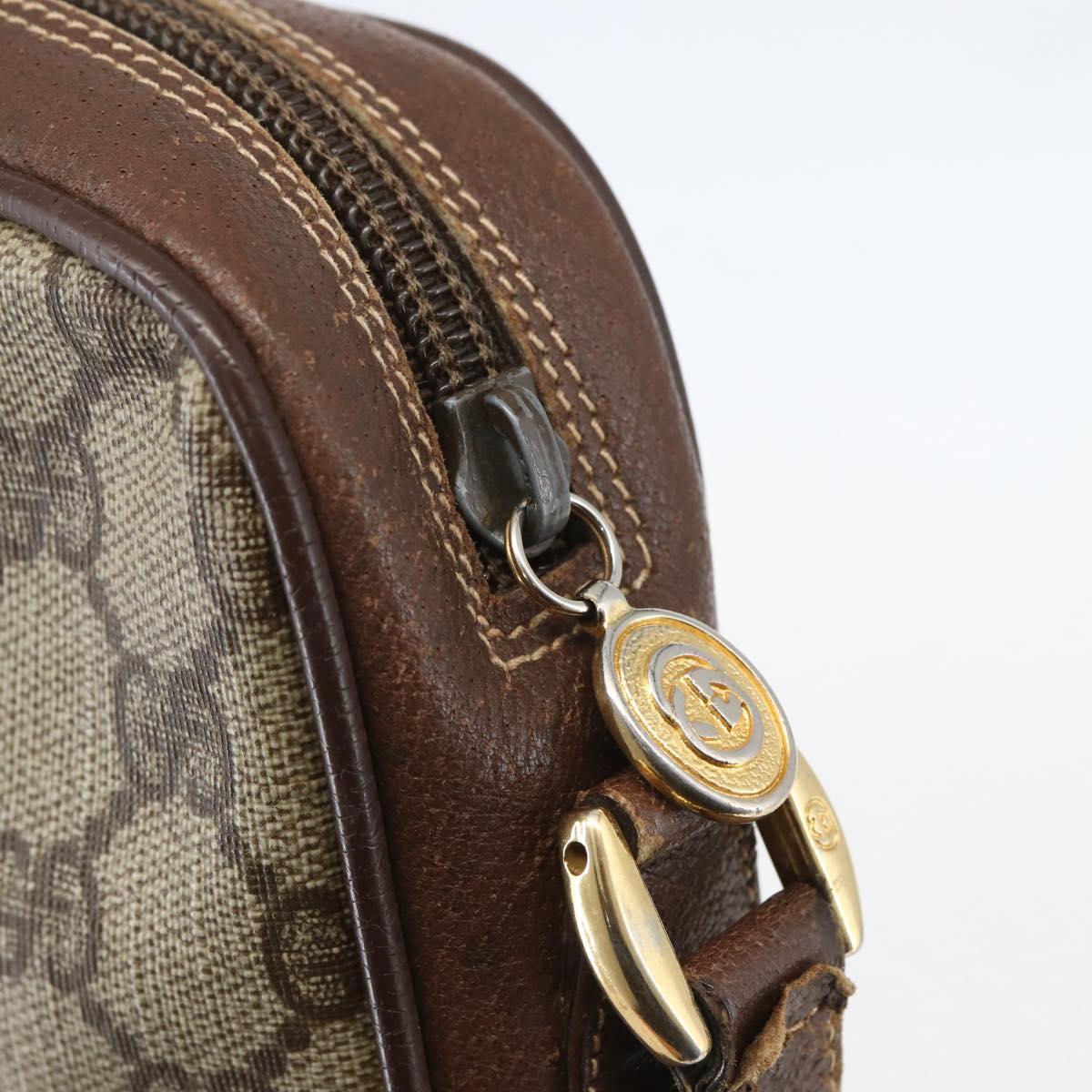 GUCCI GG Supreme Shoulder Bag PVC Beige Gold 001 58 6594 4023 Auth SW1755