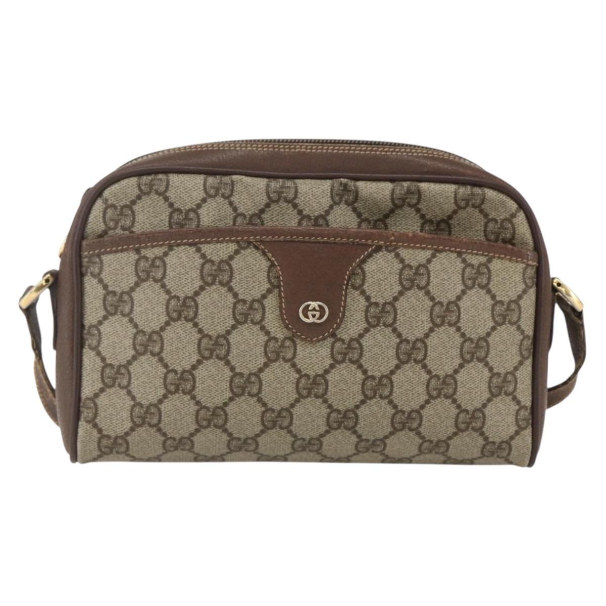 GUCCI GG Supreme Shoulder Bag PVC Beige Gold 001 58 6594 4023 Auth SW1755