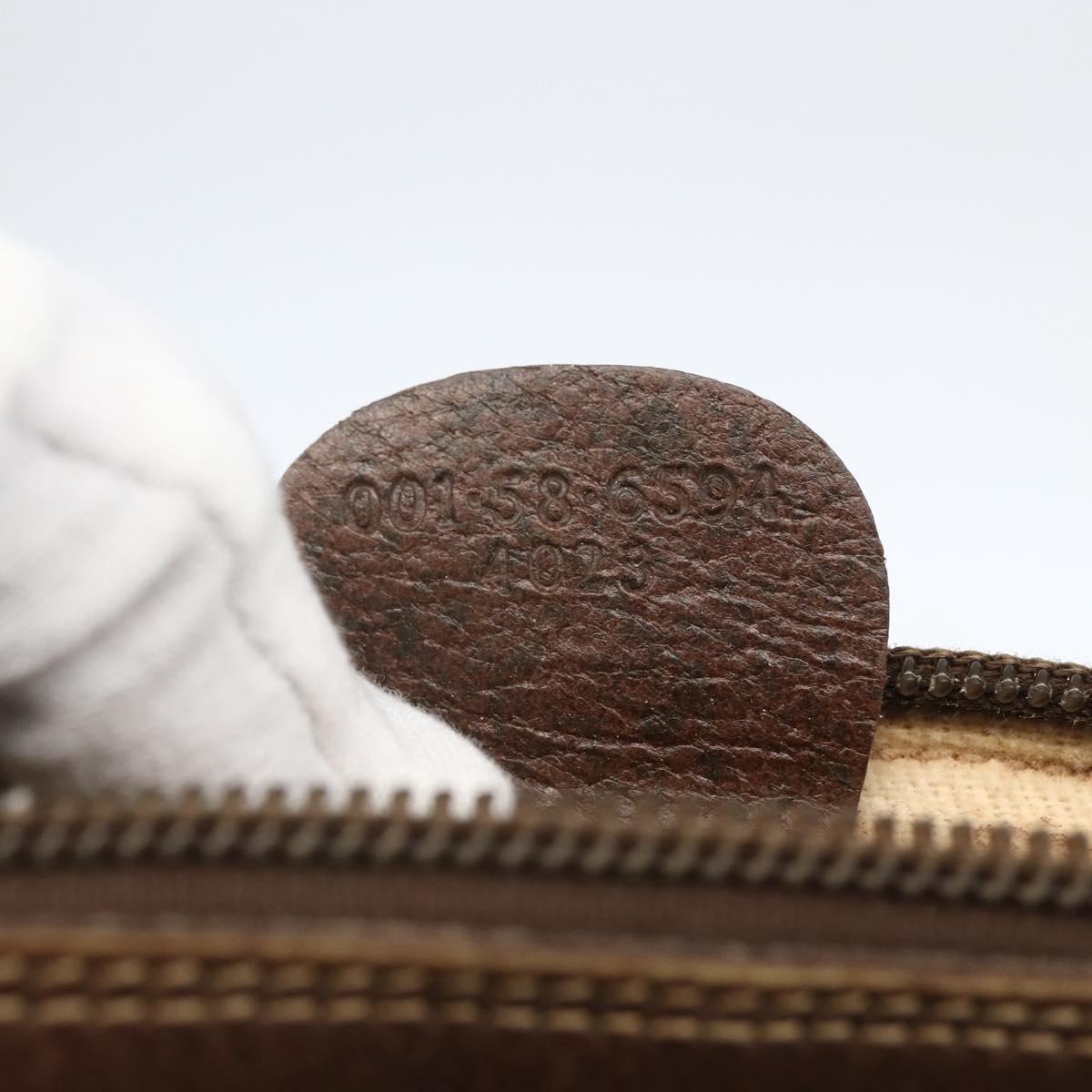 GUCCI GG Supreme Shoulder Bag PVC Beige Gold 001 58 6594 4023 Auth SW1755