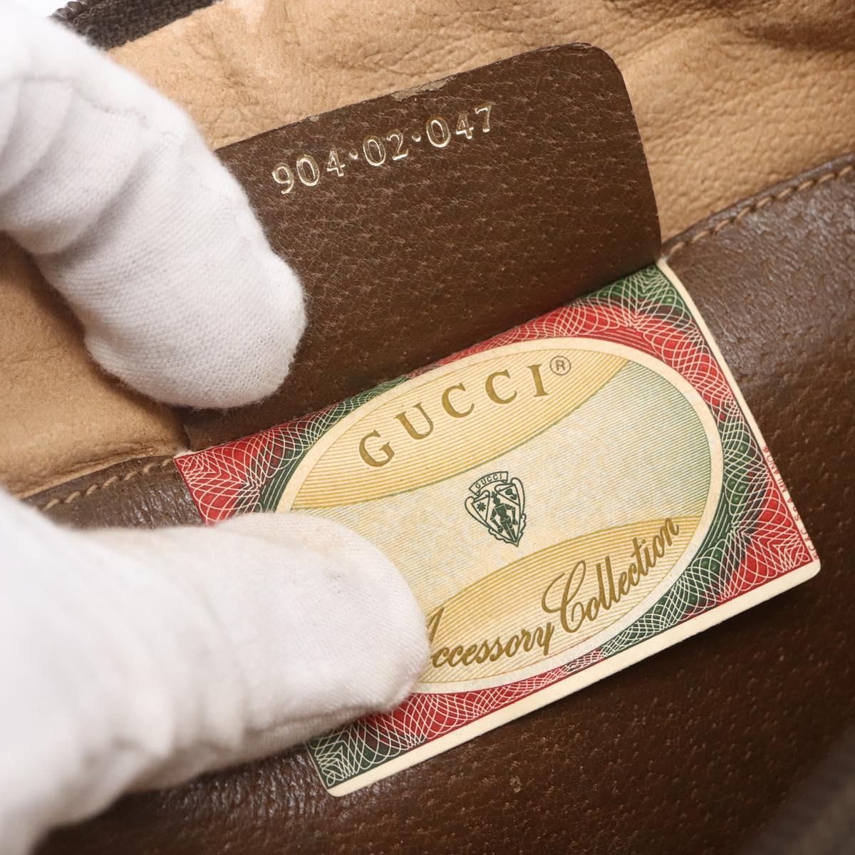 GUCCI GG Supreme Web Sherry Line Bag PVC Beige Gold 904 02 047 Auth SW1759