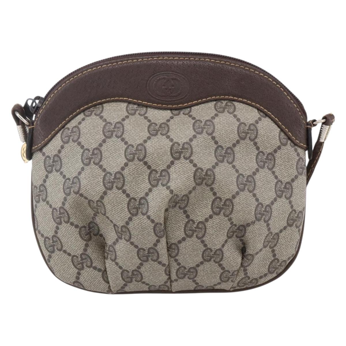 GUCCI GG Supreme Shoulder Bag PVC Beige Gold 40 02 023 Auth SW1760