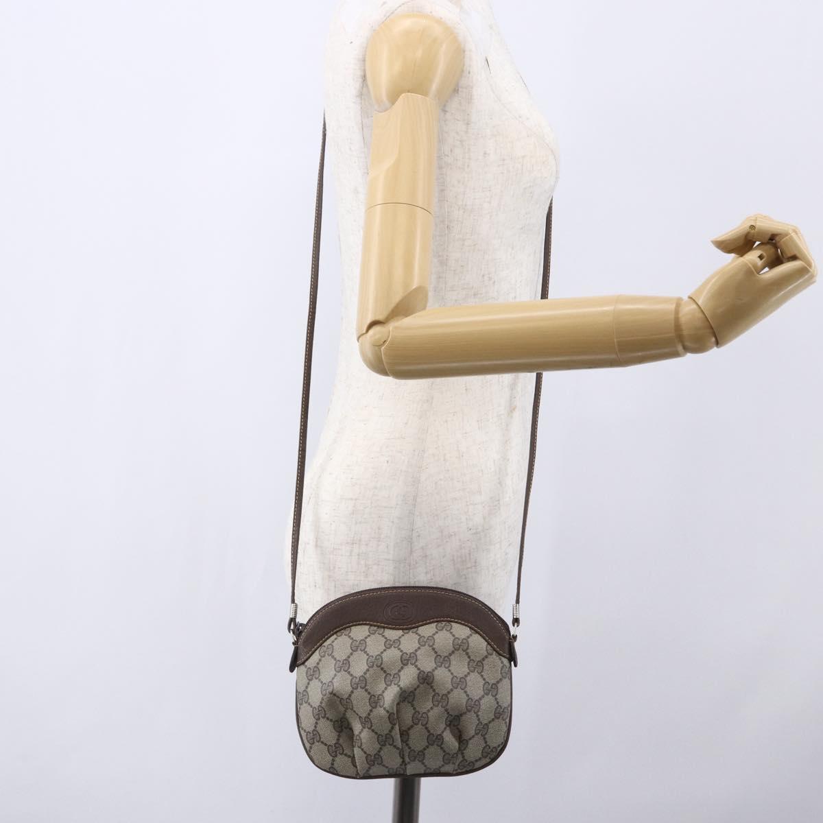 GUCCI GG Supreme Shoulder Bag PVC Beige Gold 40 02 023 Auth SW1760