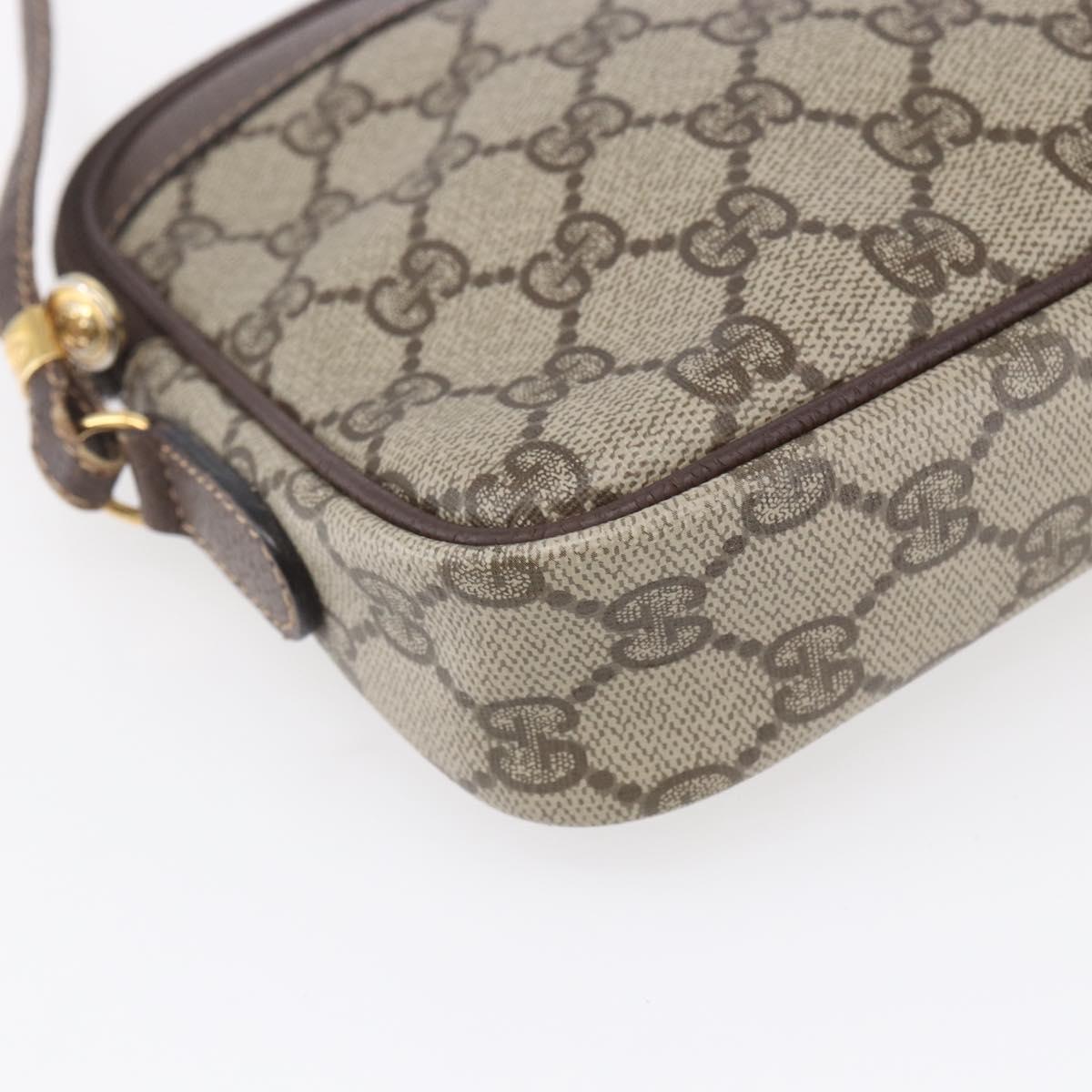 GUCCI GG Supreme Shoulder Bag PVC Leather Beige Gold 007 14 6428 Auth SW1761